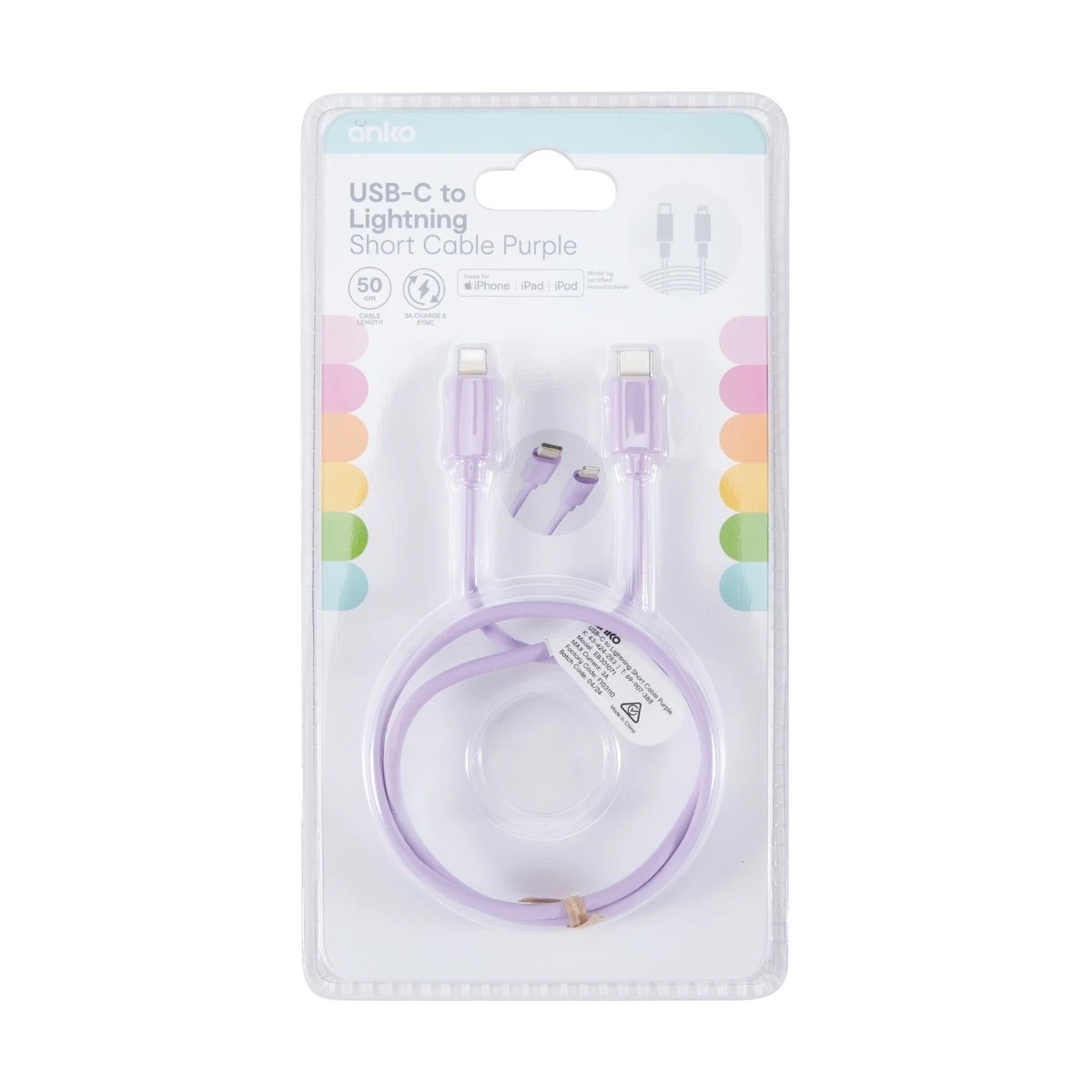 6 USB-C to Lightning Cable - Purple, 6 of 6