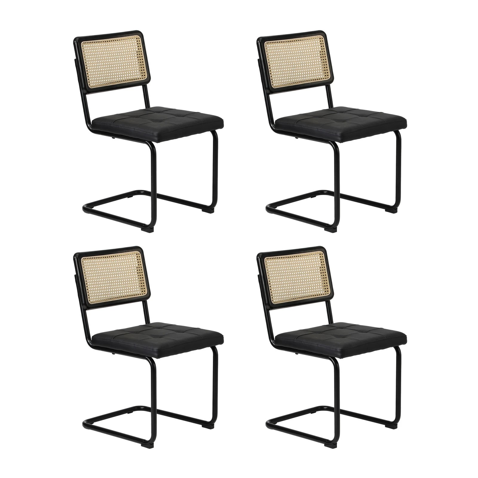 9 Oikiture 120cm Rectangle Dining Table with 4PCS Dining Chairs Leather - Black, 9 of 9