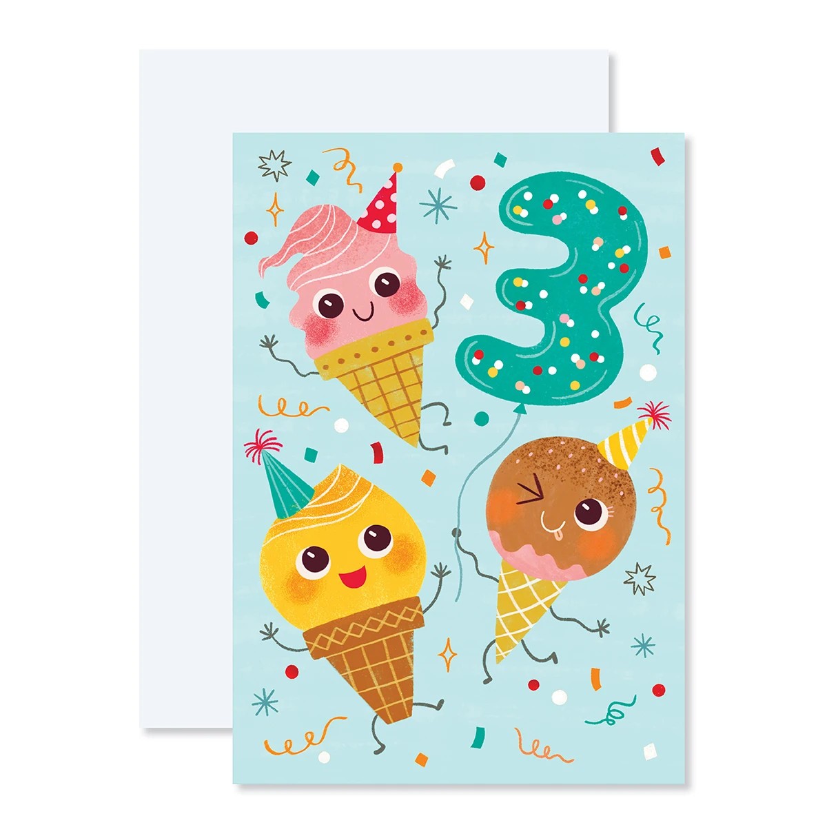 1 Connections from Hallmark 3rd Birthday Card - Icecreams, 1 of 3