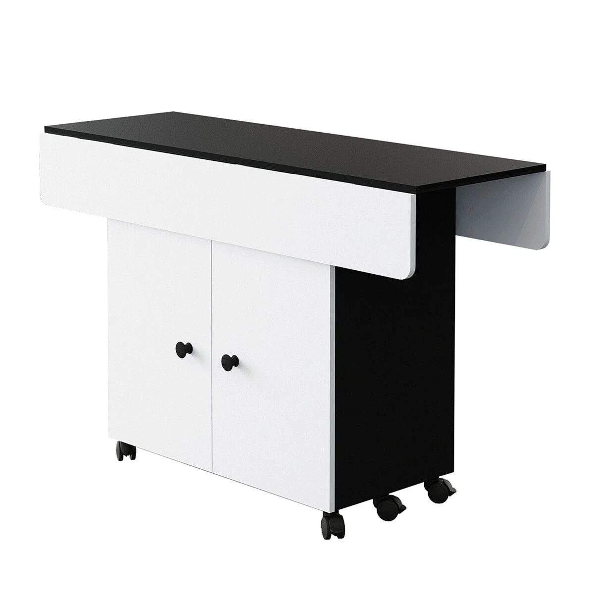 1 LUXSUITE Folding Dining Table with Wheels Extendable, 1 of 5