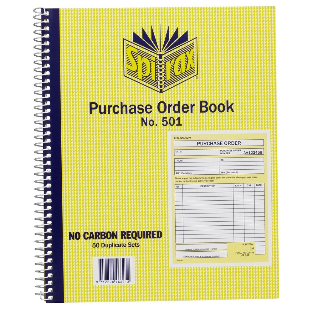 2 Spirax No. 501 Carbonless Purchase Order Book, 2 of 2
