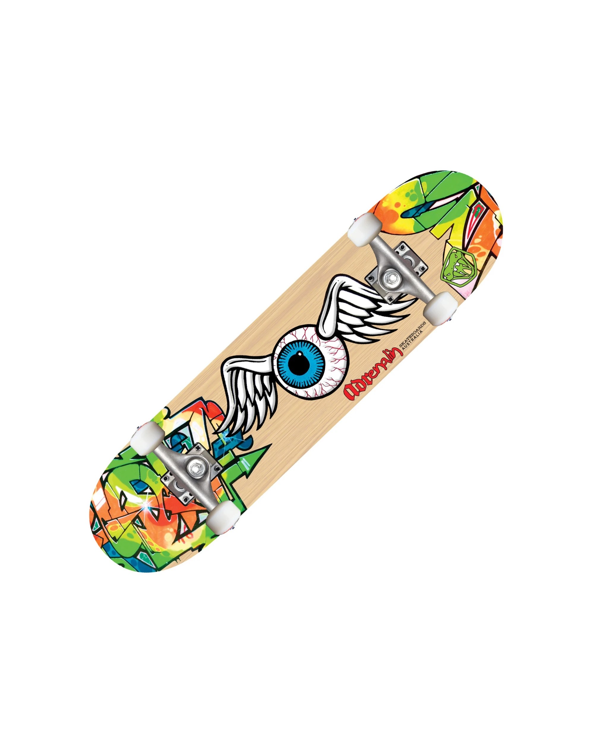 1 Adrenalin 79cm Halfpipe Eyeball Skateboard - Natural, 1 of 1