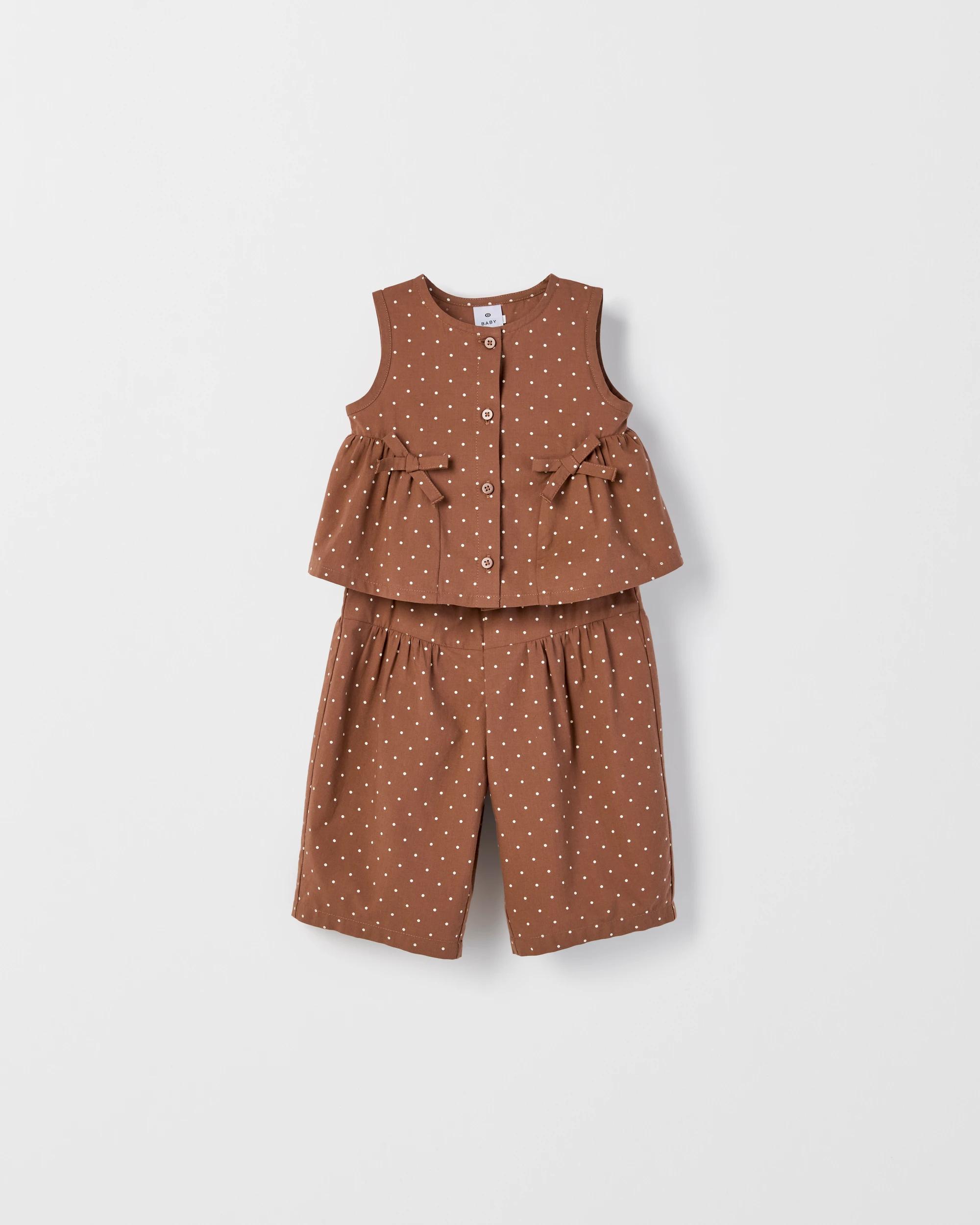 5 Target Baby Baby Woven Sleeveless Top and Wide Leg Pants Set POLKA DOT, 5 of 7