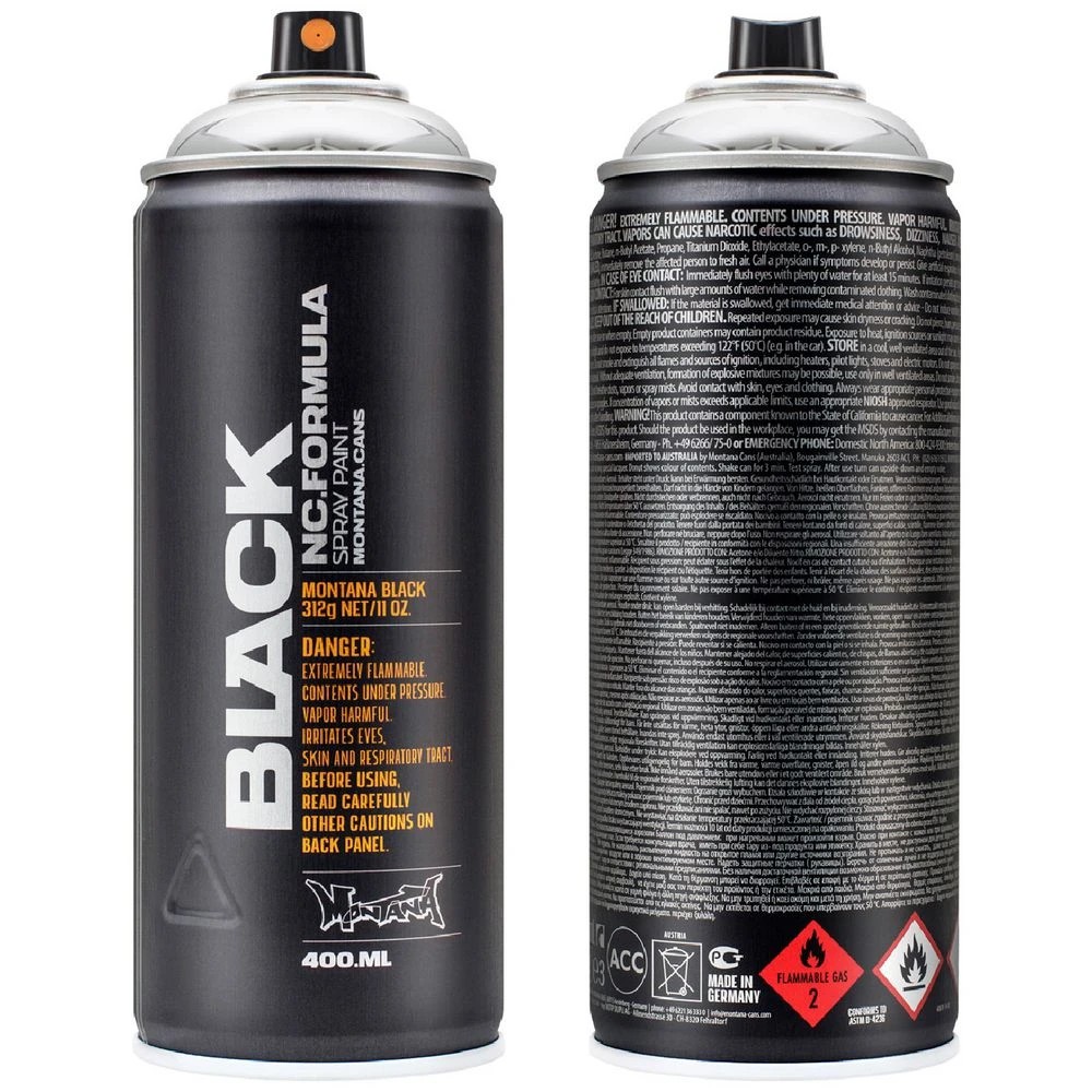 1 Montana BLACK Spray Paint 400 mL Silverchrome, 1 of 2