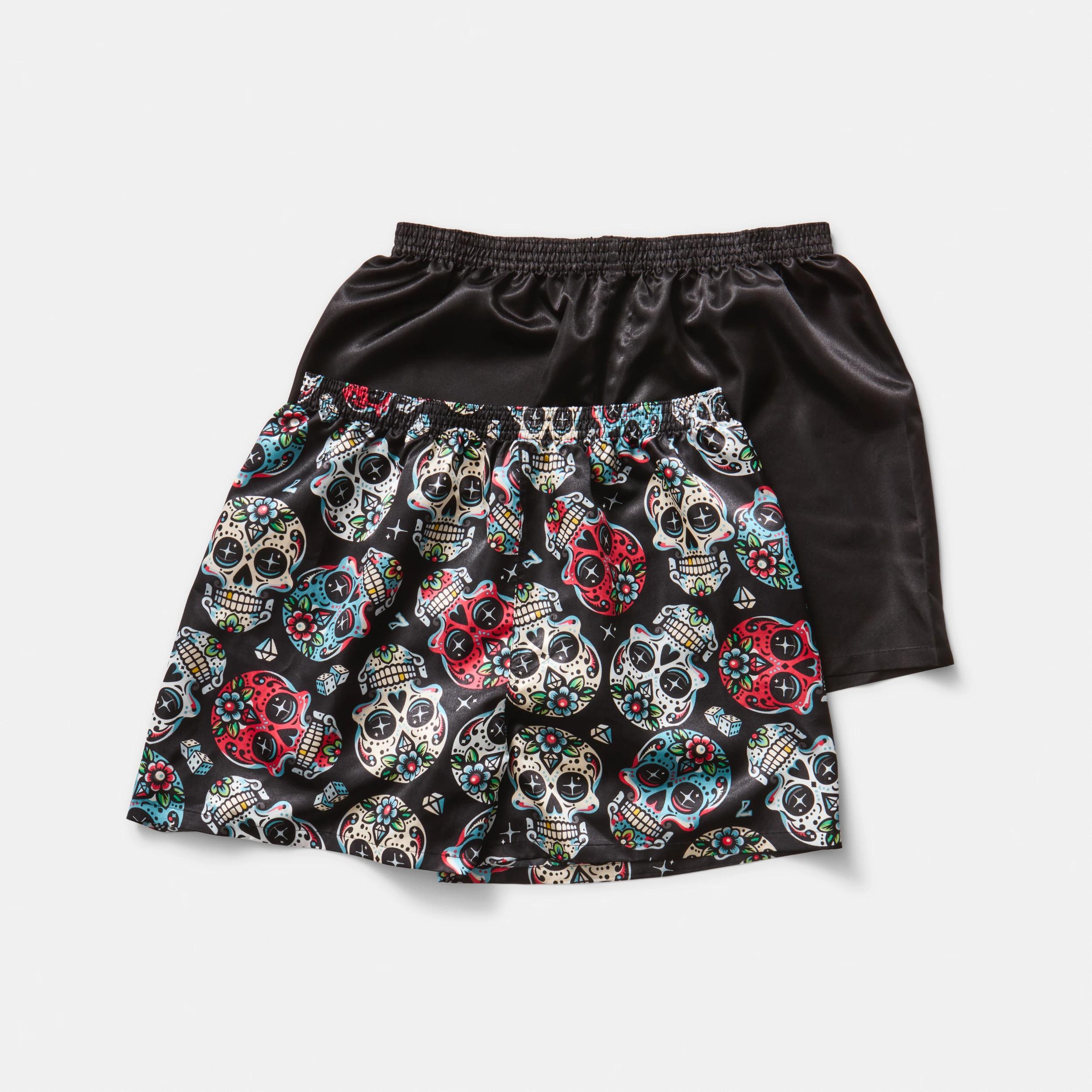 1 2 Pack Satin Boxers DAY OF THE DEAD, 1 of 6