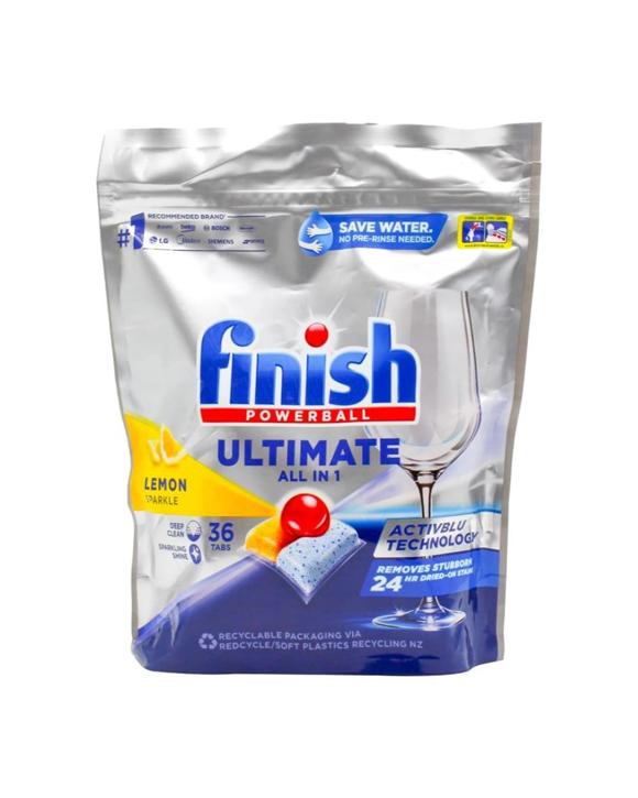 Finish 36pc Dishwasher Tablets Ultimate All In 1 No Residue Or Water Spots - Grey