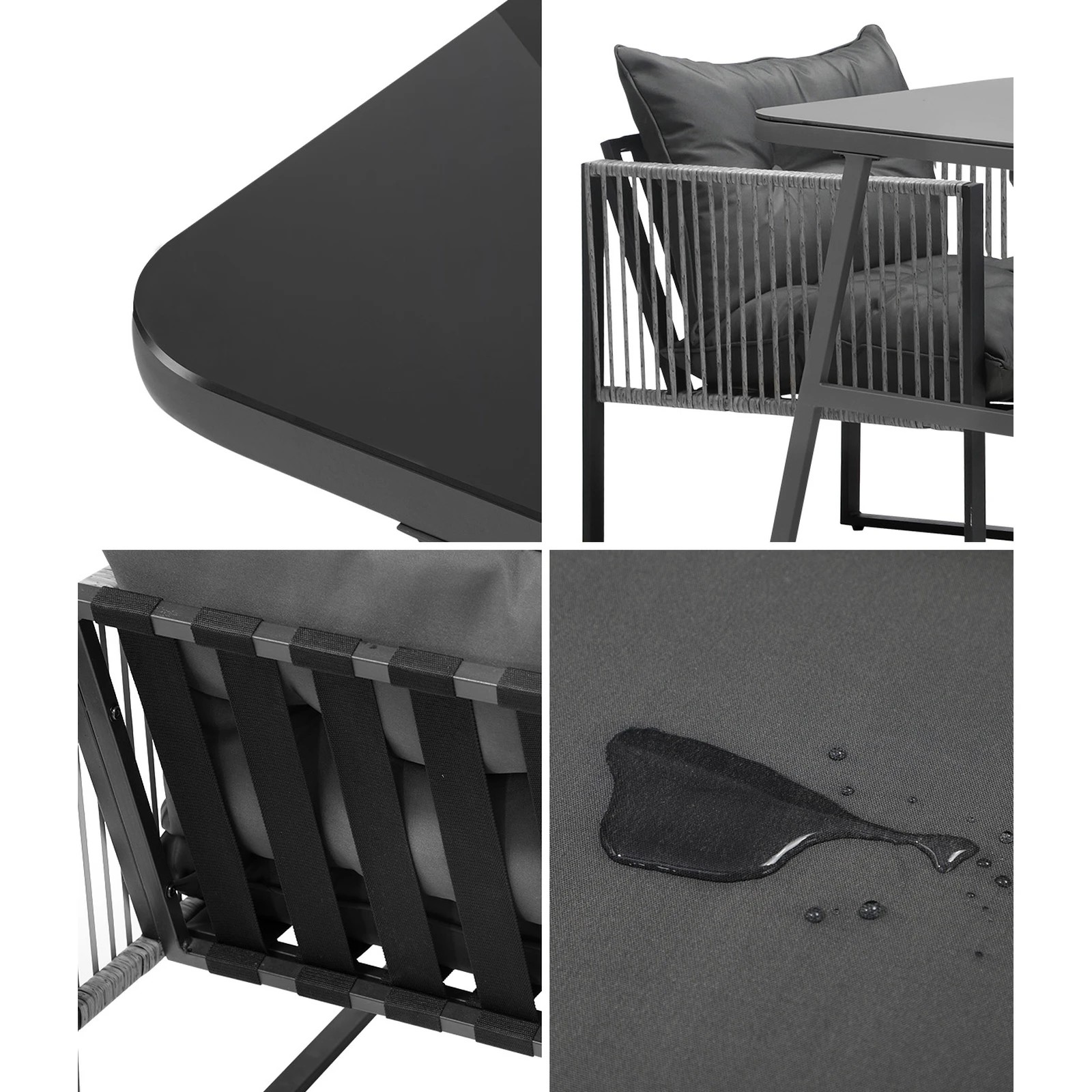 5 Livsip 3PCS Outdoor Dining Set Bistro Set Patio Furniture Garden Table Chairs - Multi, 5 of 9