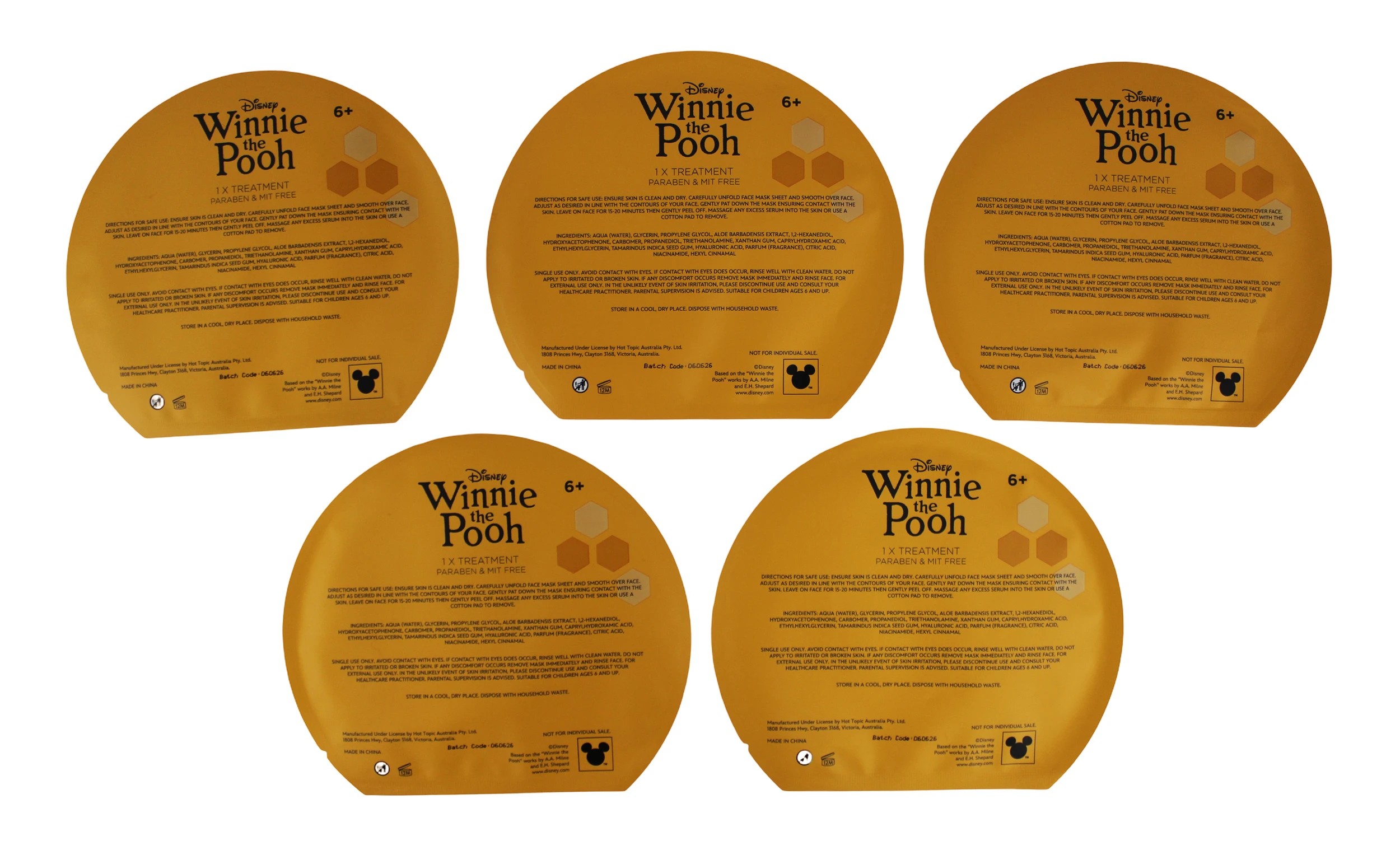 4 Disney Winnie the Pooh 5 Pack Face Sheet Mask Set, 4 of 4