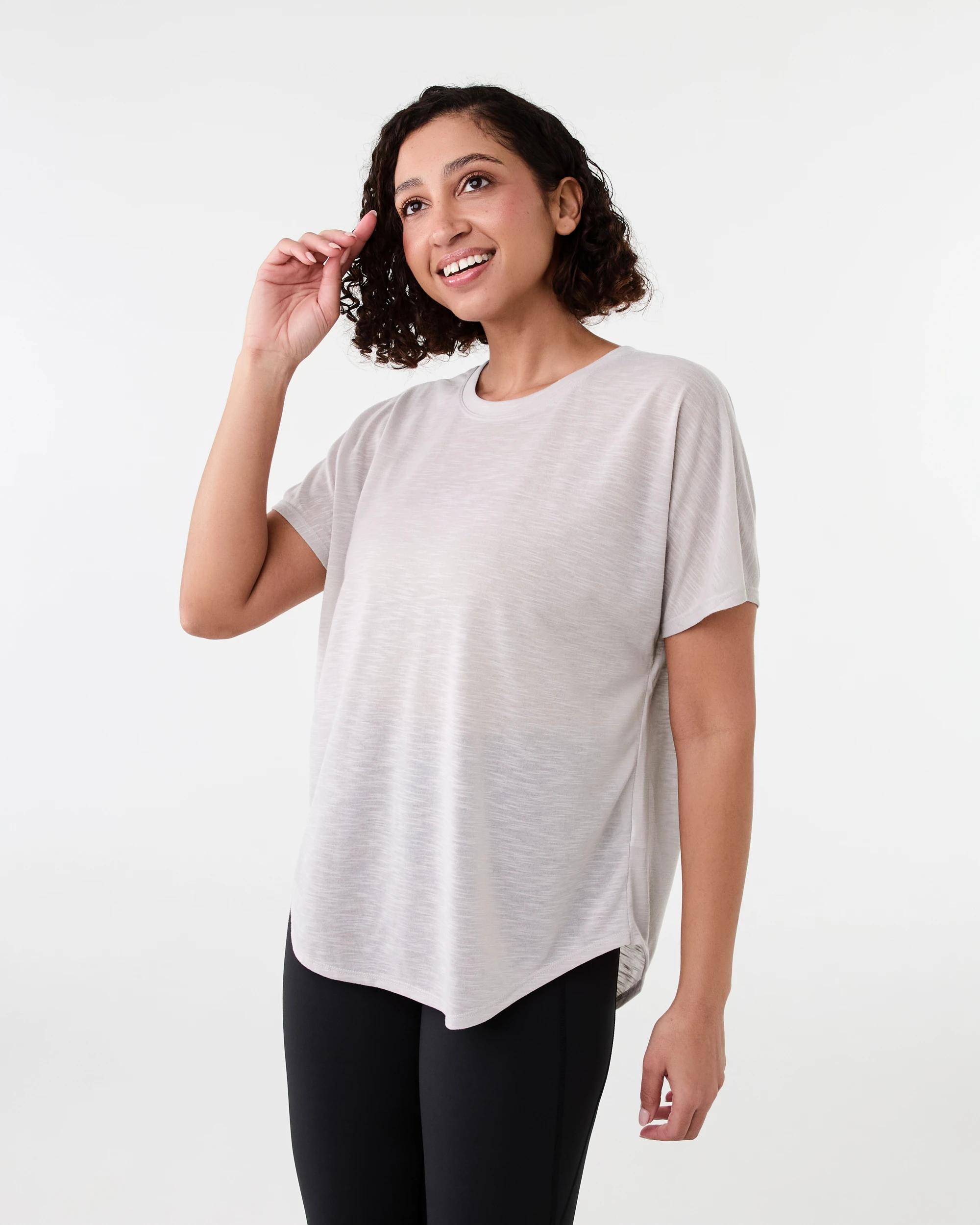 2 Active Womens Relax Sleeve T-shirt Peak Grey, 2 of 6