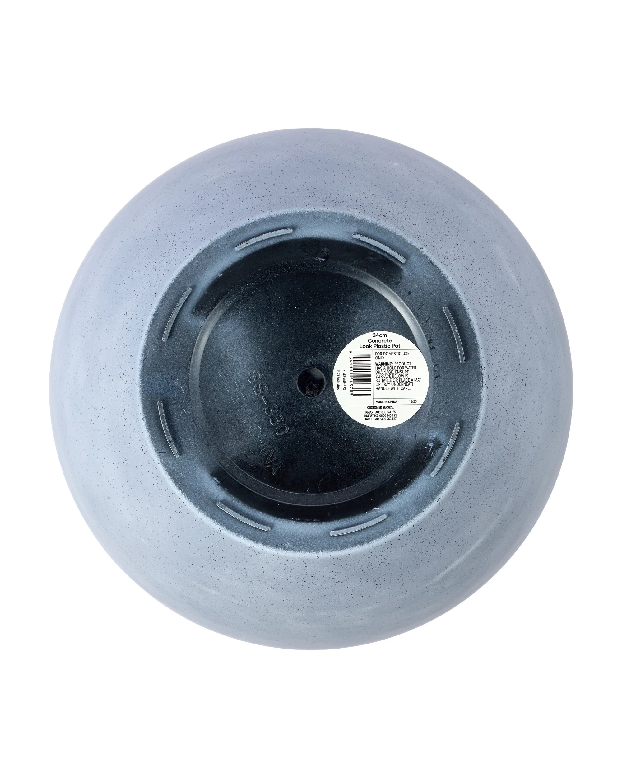 3 34cm Concrete Look Plastic Pot, 3 of 3