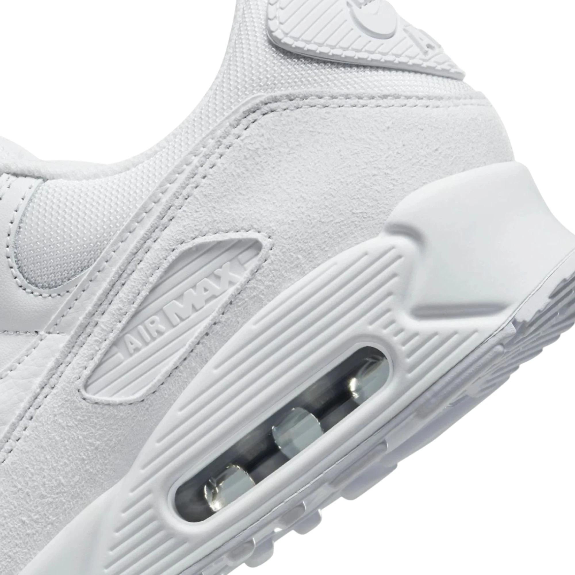 6 Nike Mens Air Max 90 Premium Triple White Athletic Shoes WHITE, 6 of 7