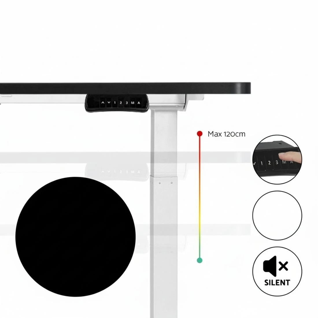 4 Artiss Standing Desk Motorised Dual Motor 120CM - Black, 4 of 5