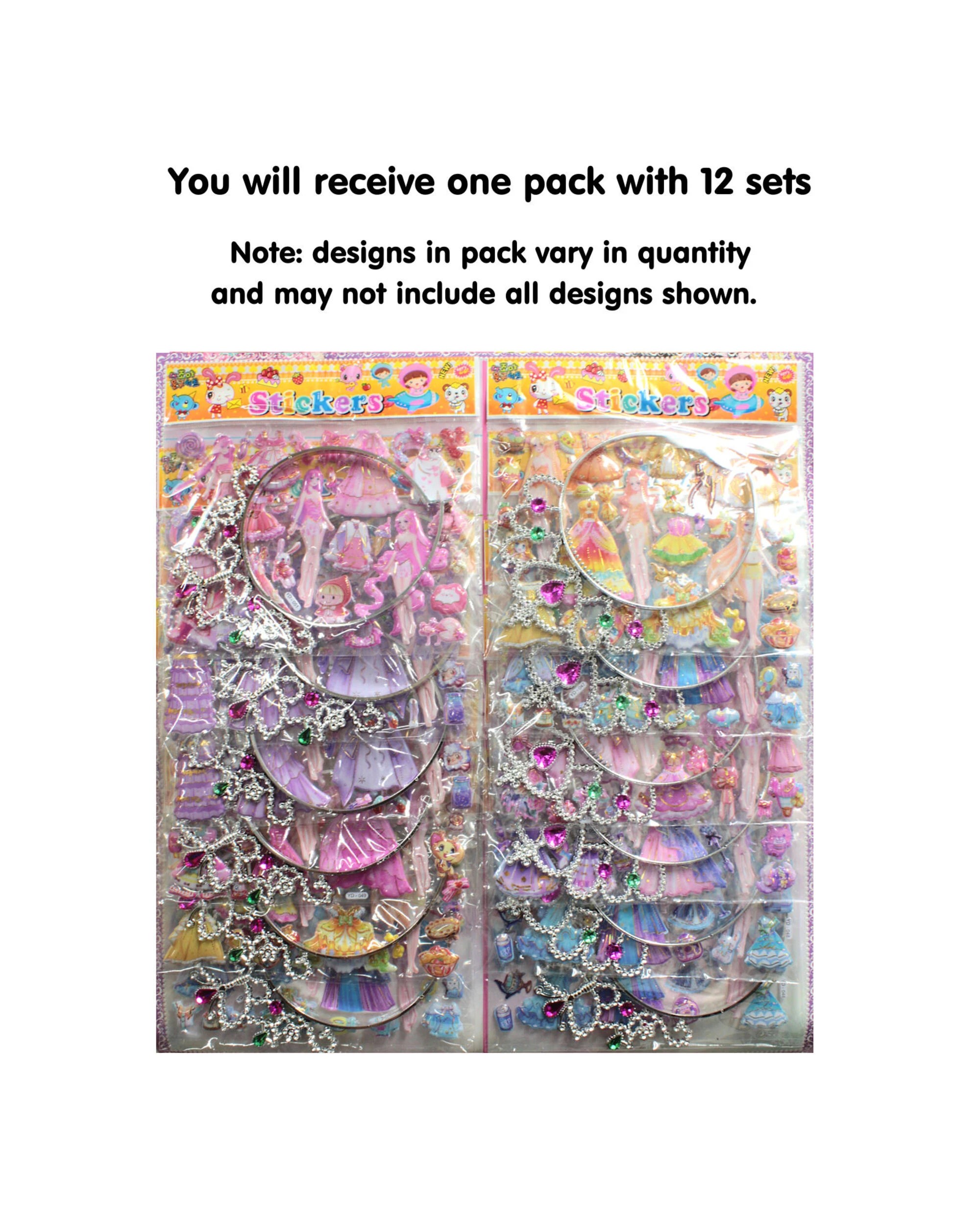 2 Party Maker 12 Princess Tiaras and 12 Sticker Sheets Mega Pack - Multi, 2 of 3