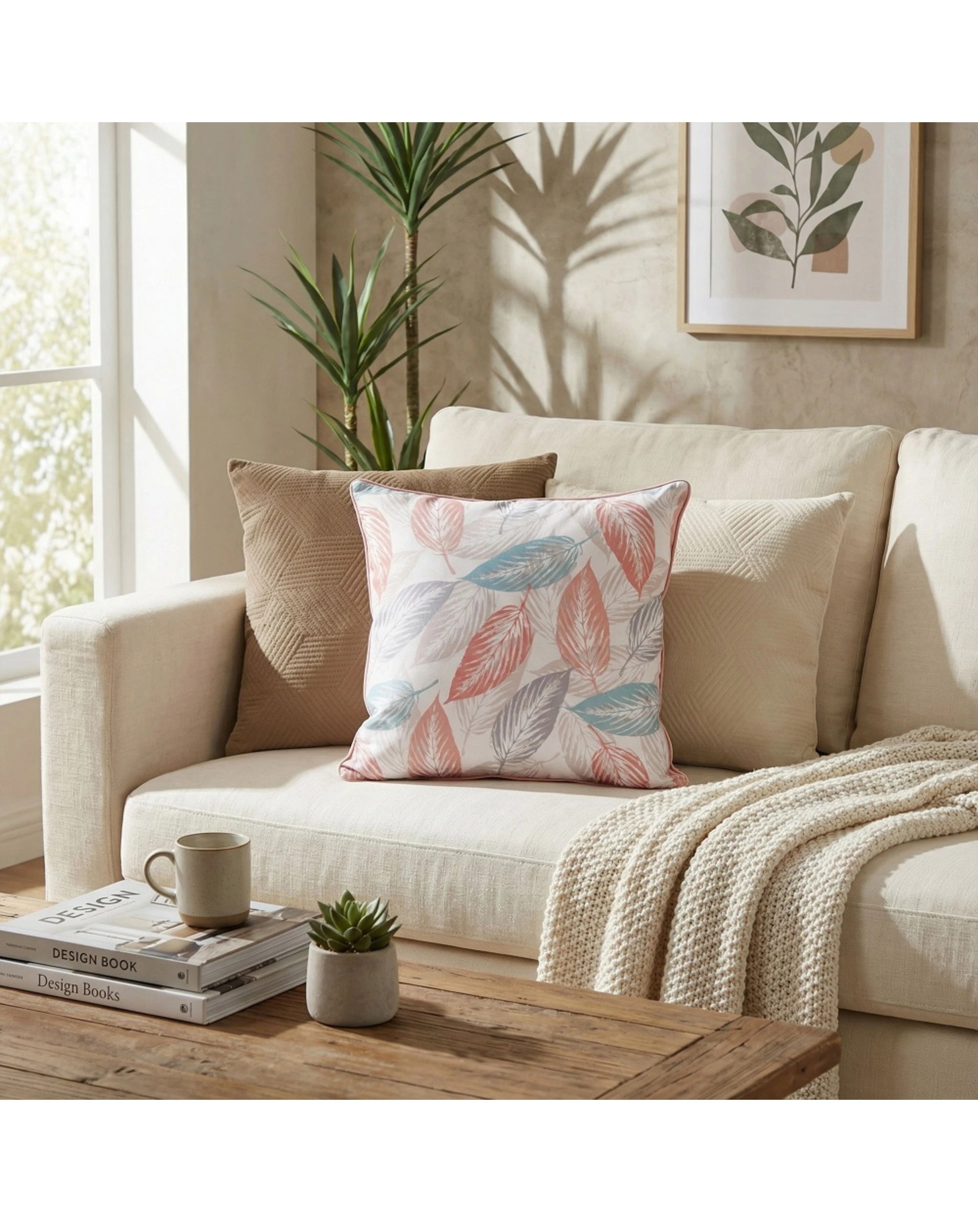 4 Urban Style Autumn Leaves Decorative Cushion Throw Pillow 45x45cm - Pattern, 4 of 6