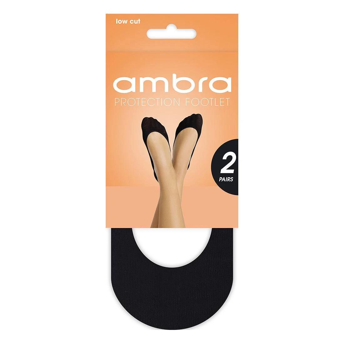 2 Ambra 2 Pack Foot Protection Footlet Tights BLACK, 2 of 2