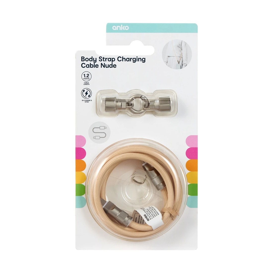 9 Body Strap Charging Cable - Nude, 9 of 9