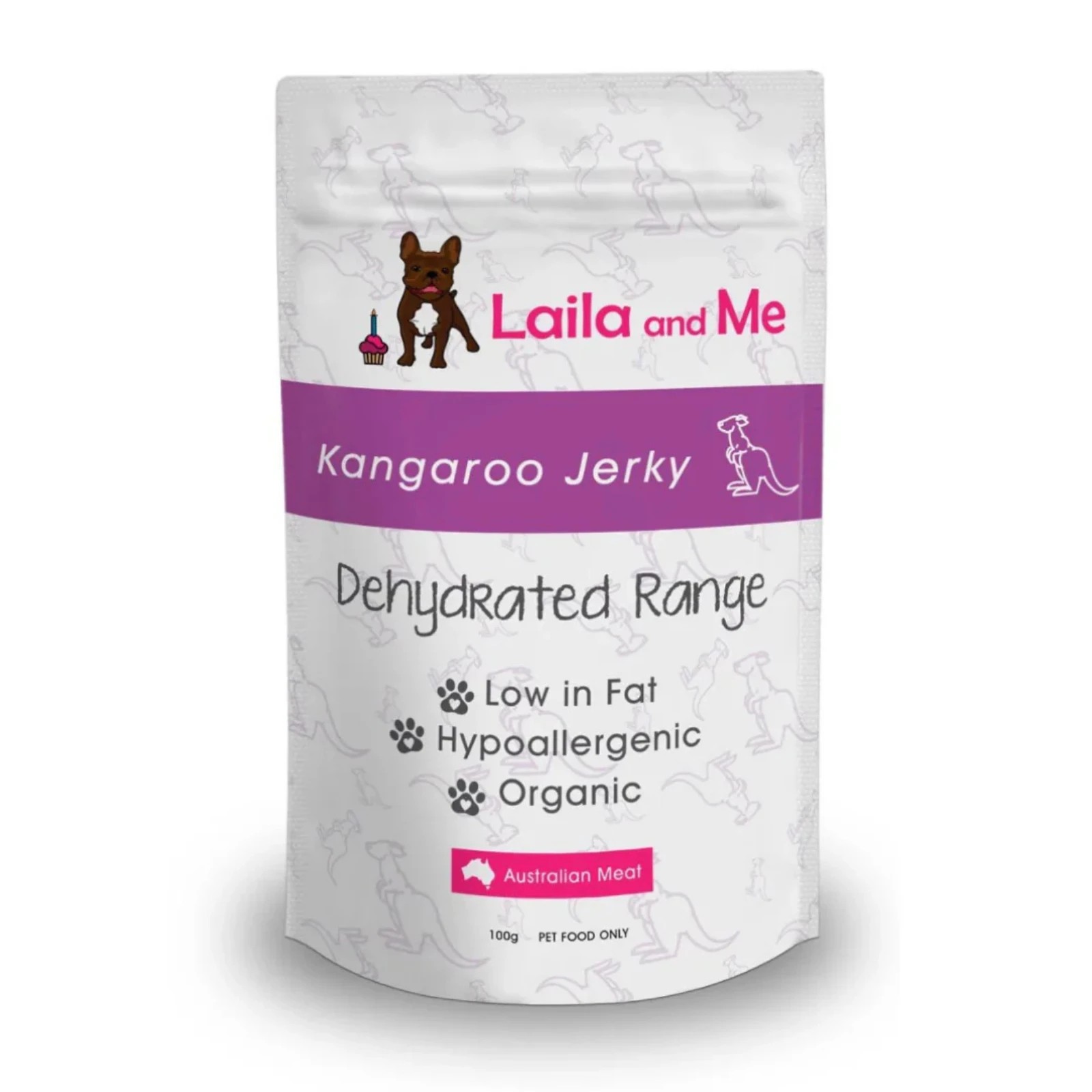 1 Laila & Me Australian Dehydrated Kangaroo Jerky Dog Treat - 80g, 1 of 2