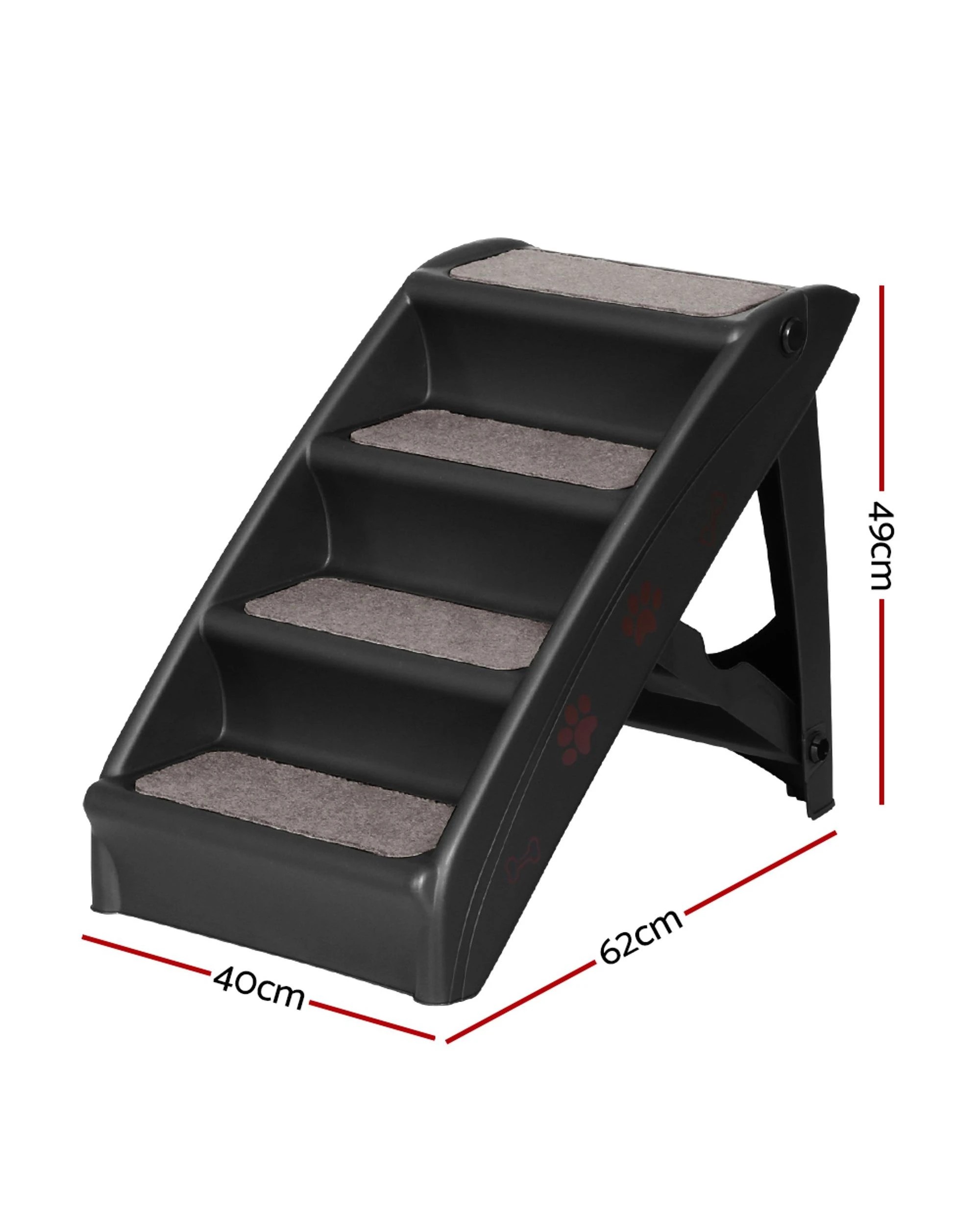 2 I.Pet Dog Ramp Steps for Bed Sofa Car Portable Foldable Pet Stairs Ladder Non-Slip Lightweight Easy Storage - Black, 2 of 5