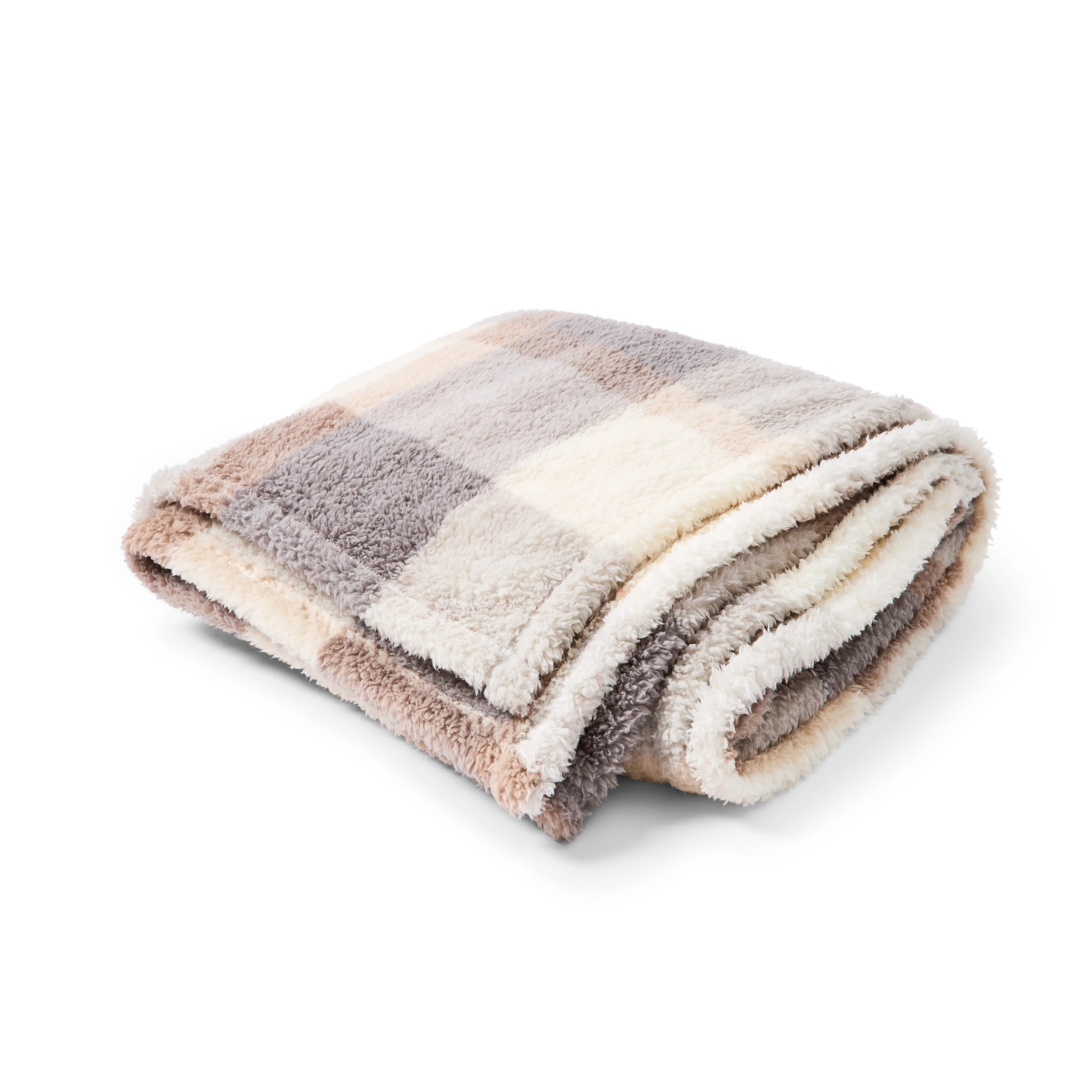 3 Check Teddy Fleece Throw - Grey, 3 of 6