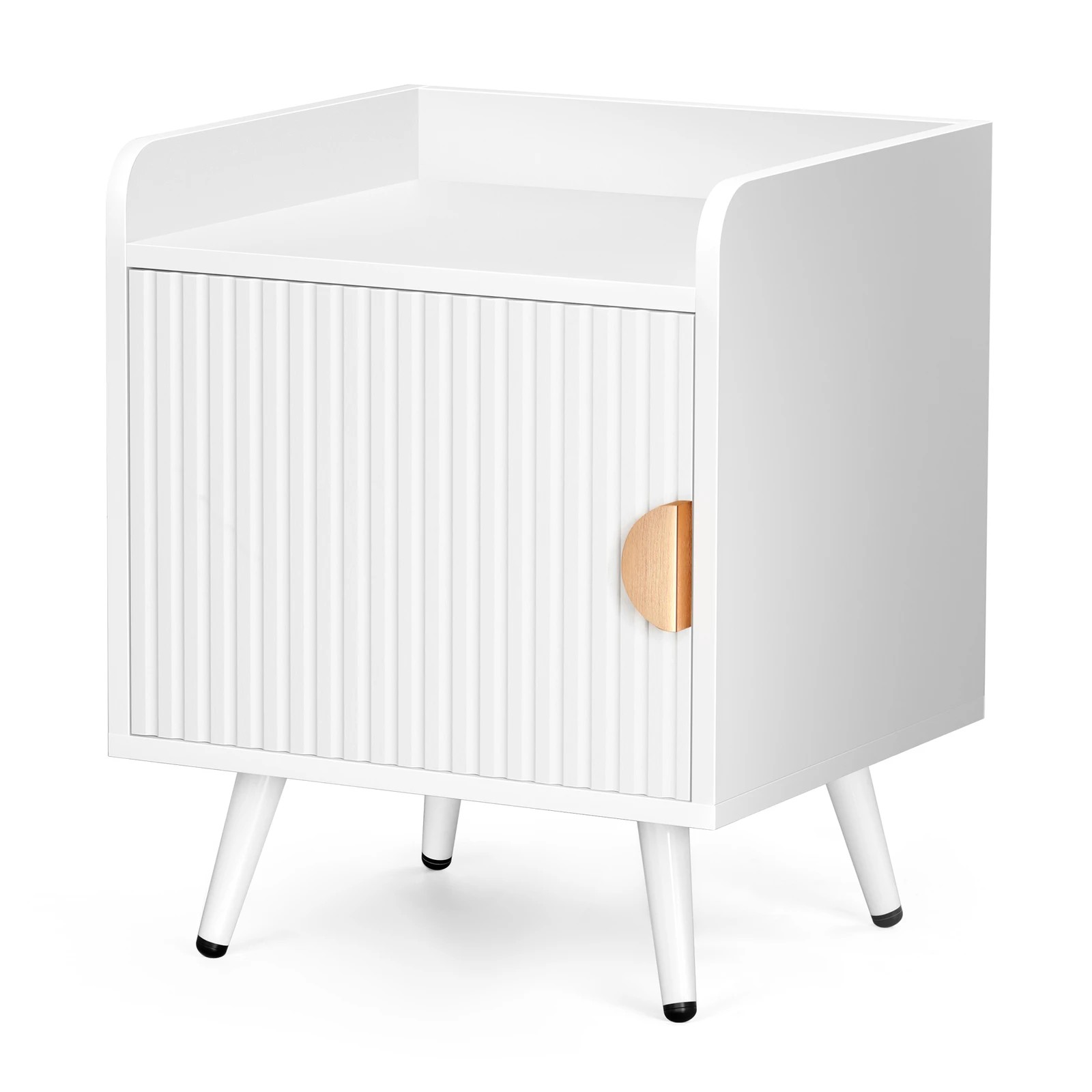 1 Alfordson Bedside Table Cabinet Nightstand Side Storage - White, 1 of 10