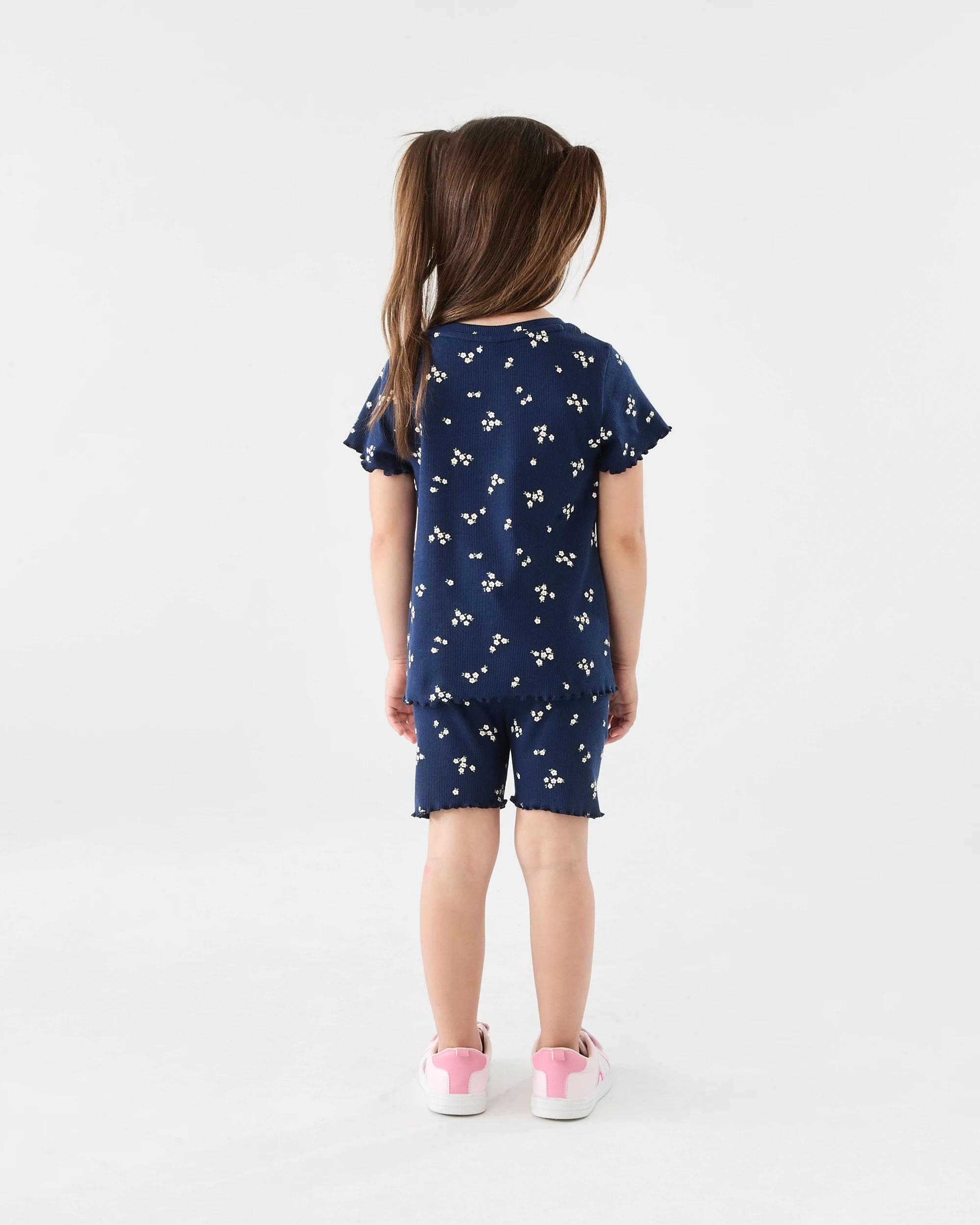 5 Printed Rib Bike Shorts FLORAL DITZY NAVY, 5 of 5