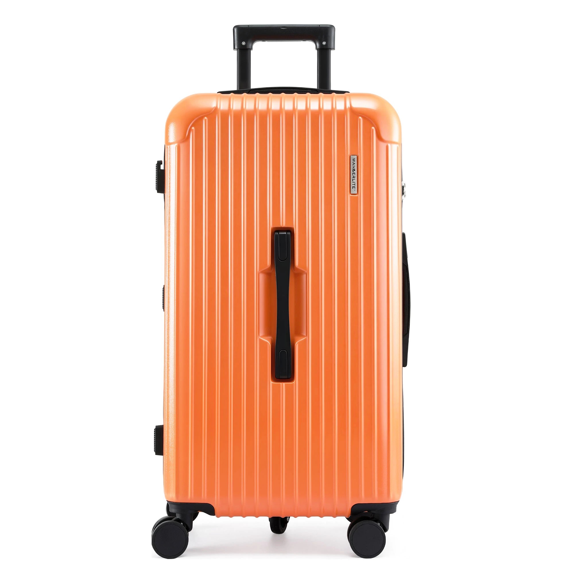 3 Wanderlite 28" Trunk Luggage Suitcase Travel 5 Wheels Type-C Port TSA - Orange, 3 of 4