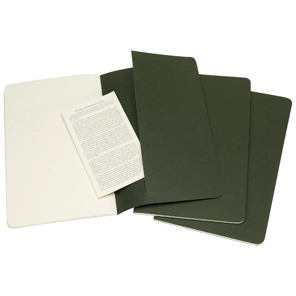 4 Moleskine Cahier Notebook Plain Large Myrtle Green 3 Pack, 4 of 5