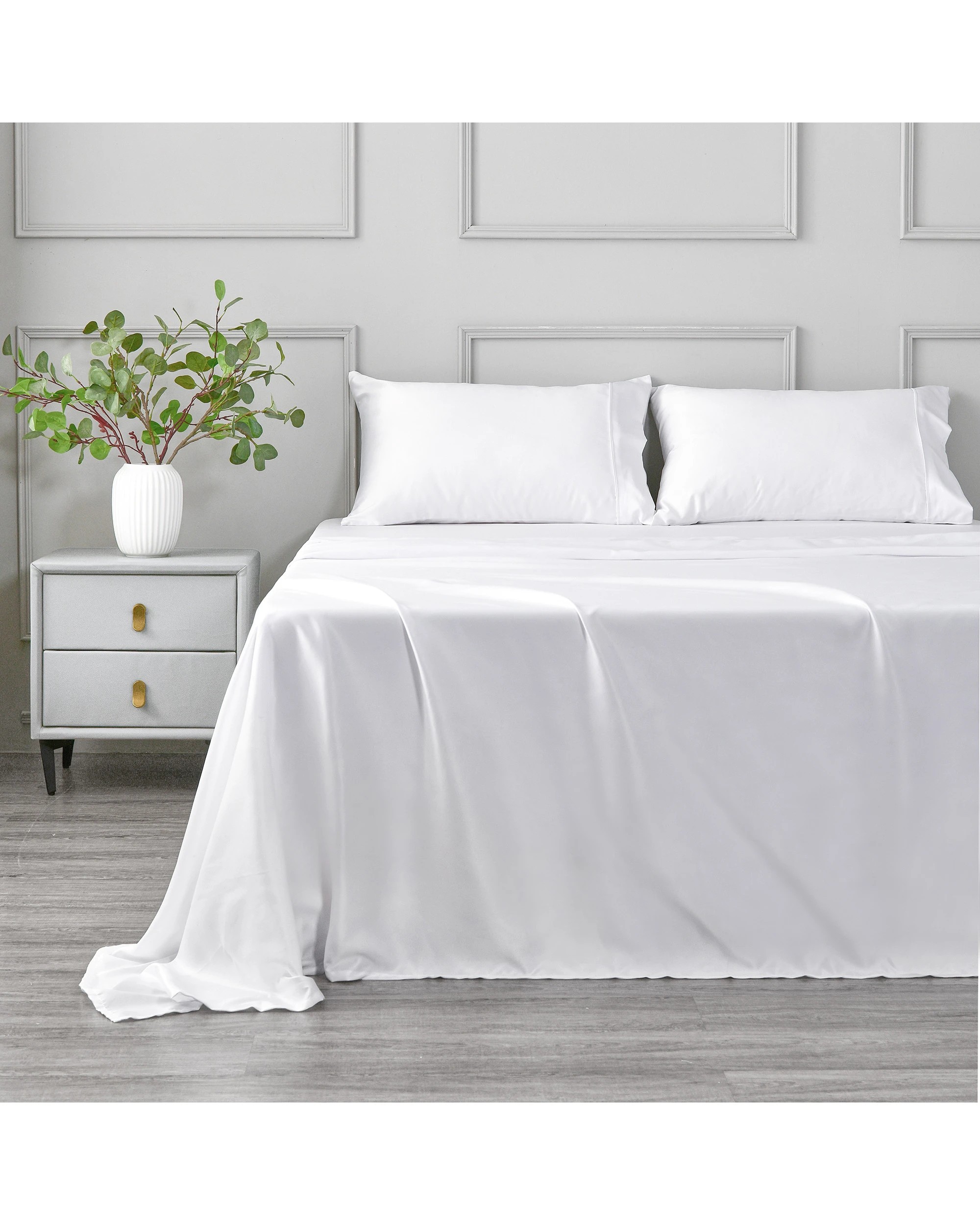 3 Dreamaker Matte Satin Sheet Set - White, 3 of 8