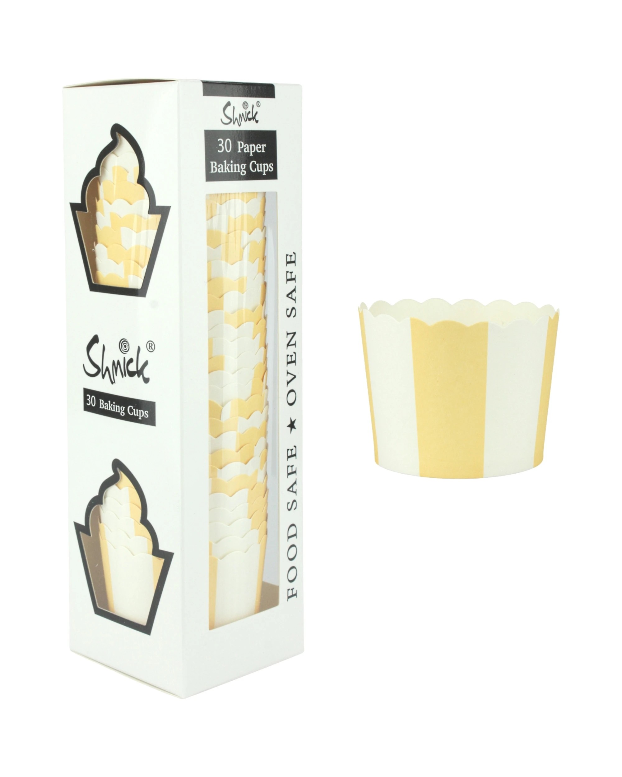 1 Shmick Striped Baking Cups Pack of 30 - Yellow, 1 of 1