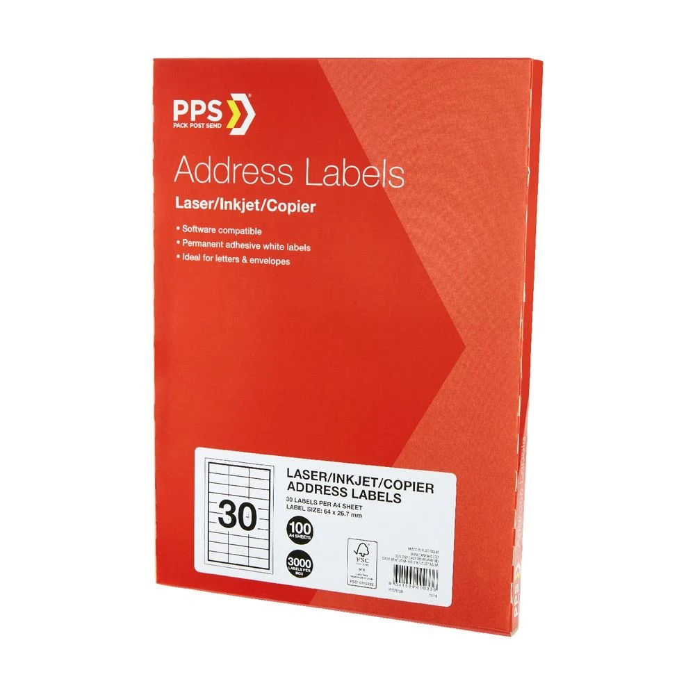3 PPS Inkjet Laser Address Labels 30UP 100 Sheets, 3 of 3