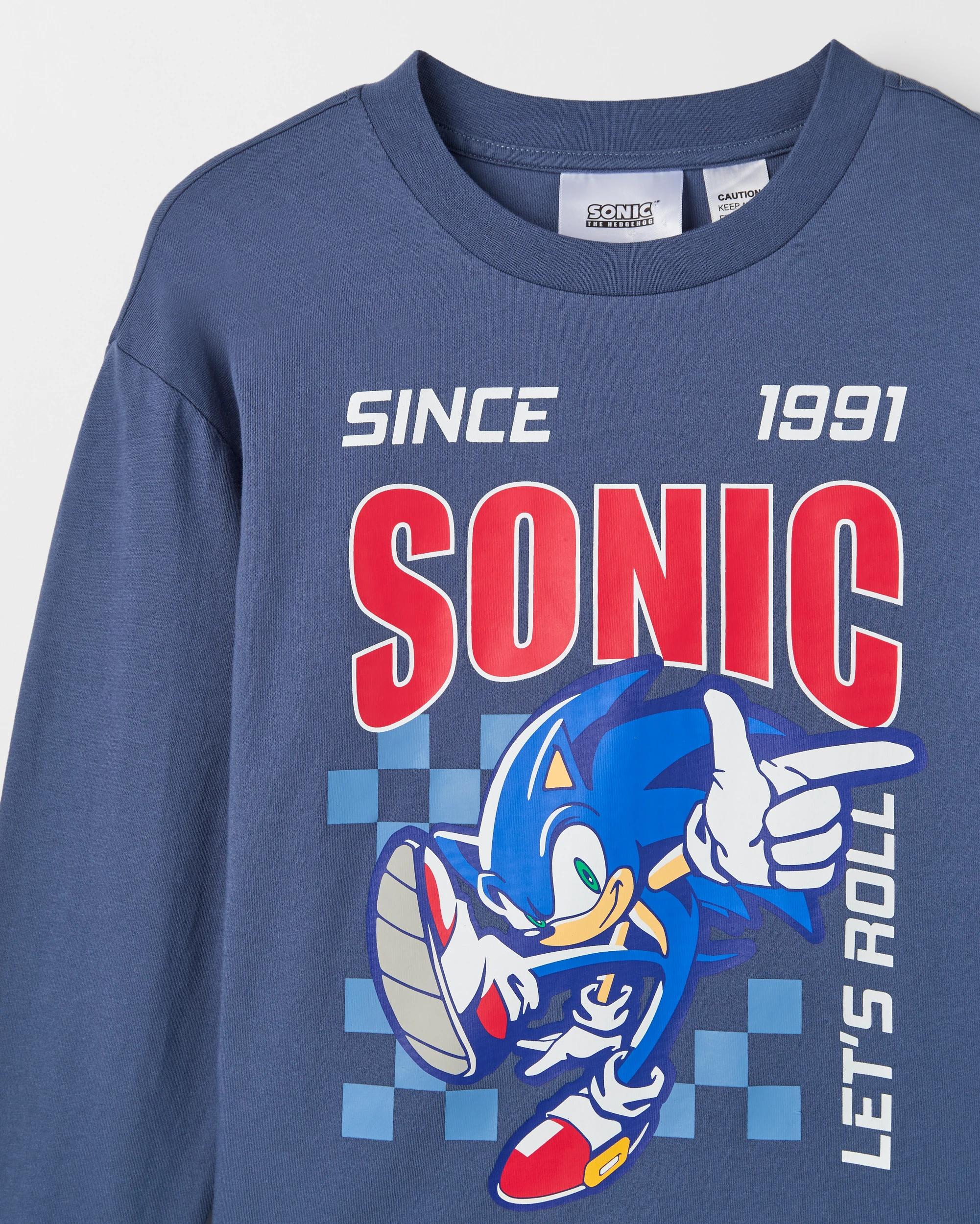 2 Sonic The Hedgehog Australian Cotton Jersey Older Boys Pyjama Set SONIC, 2 of 4
