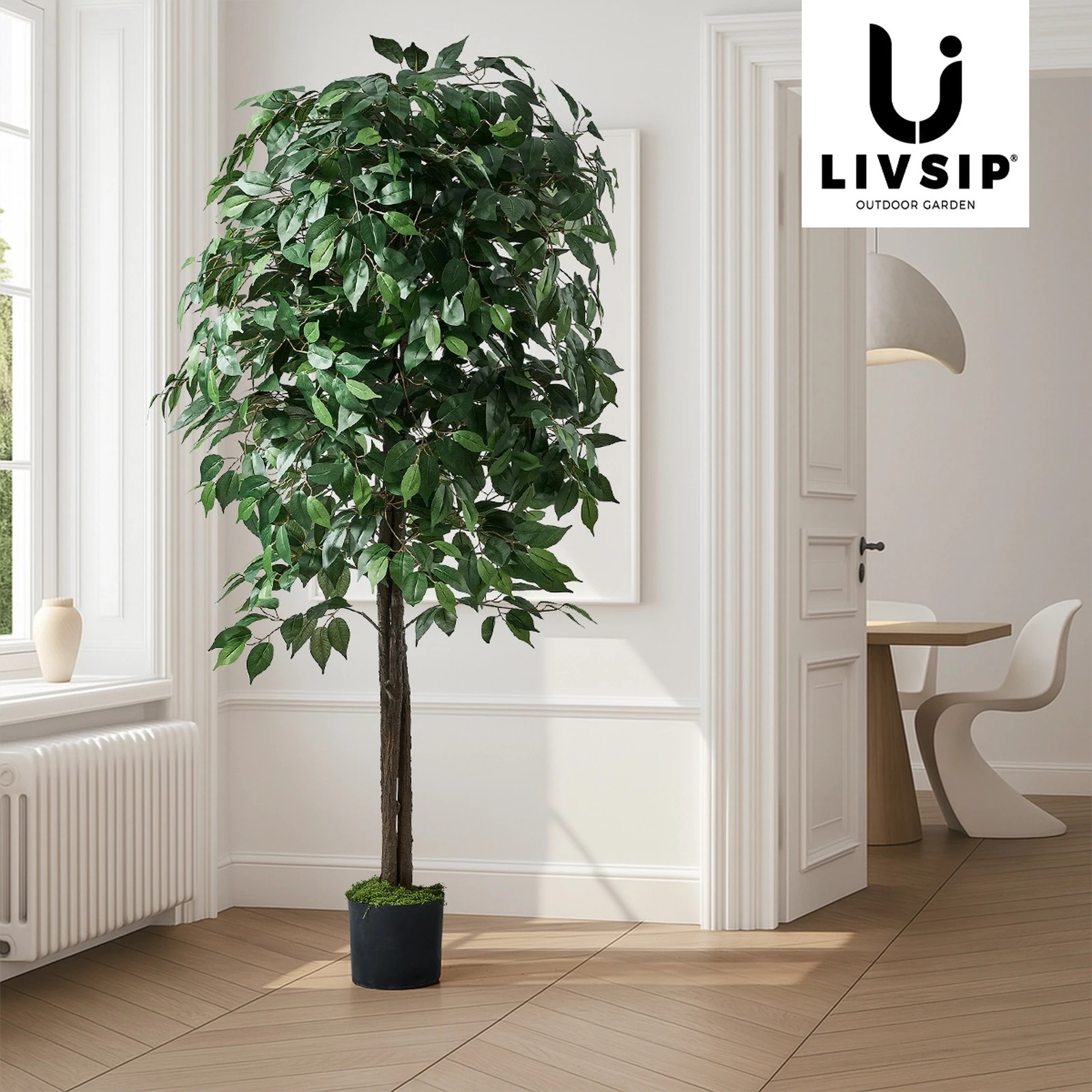 6 Livsip 180cm Artificial Ficus Tree - Green, 6 of 10