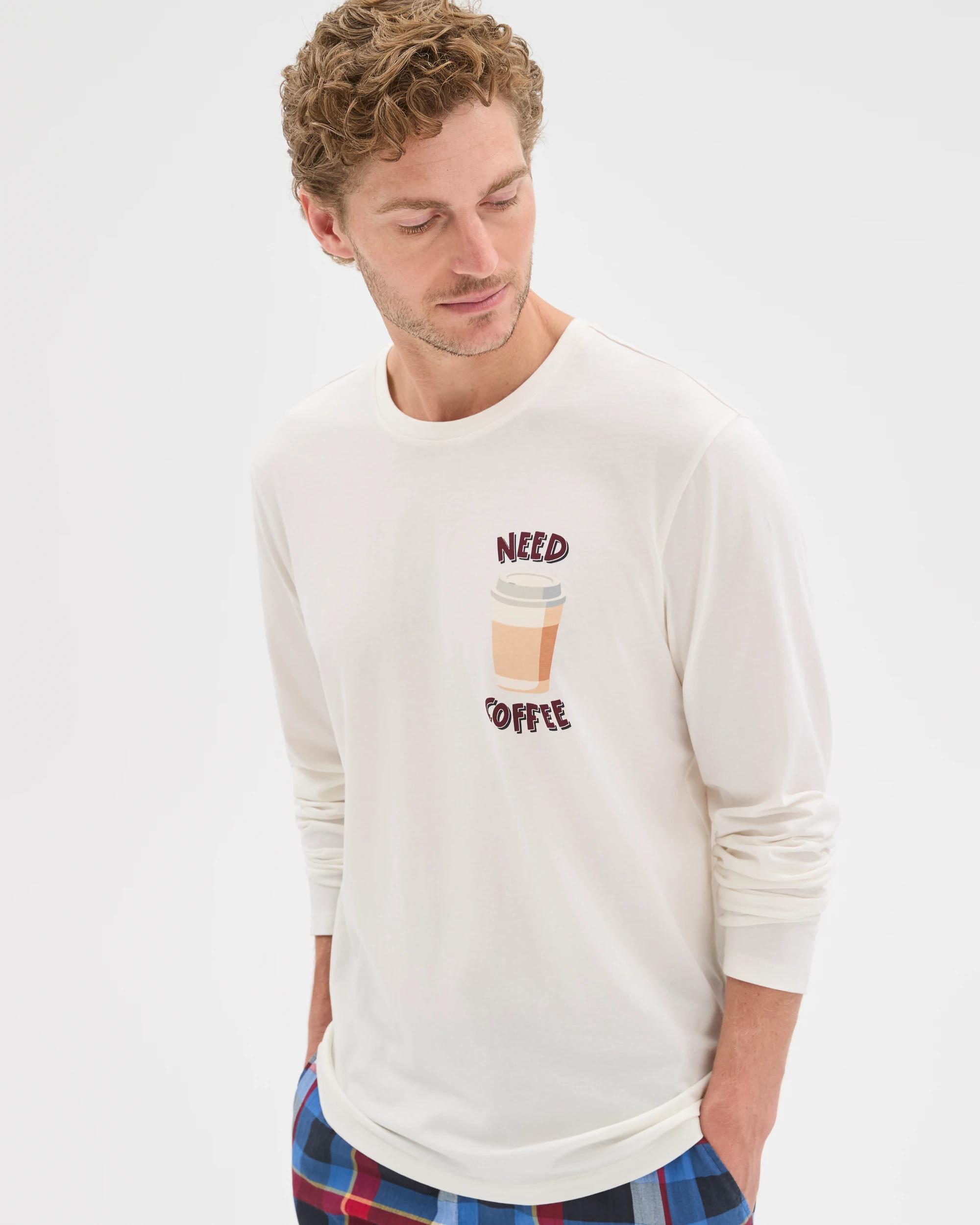 4 Maxx Australian Cotton Long Sleeve Sleep Top NEED COFFEE, 4 of 6