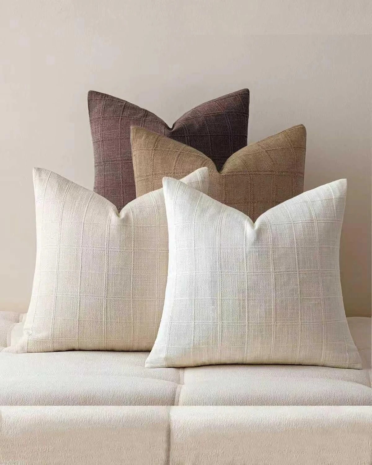 1 Gioia Casa 4-Pack Linen Look Cushion Covers 45cm x 45cm - Earthy Neutrals, 1 of 4