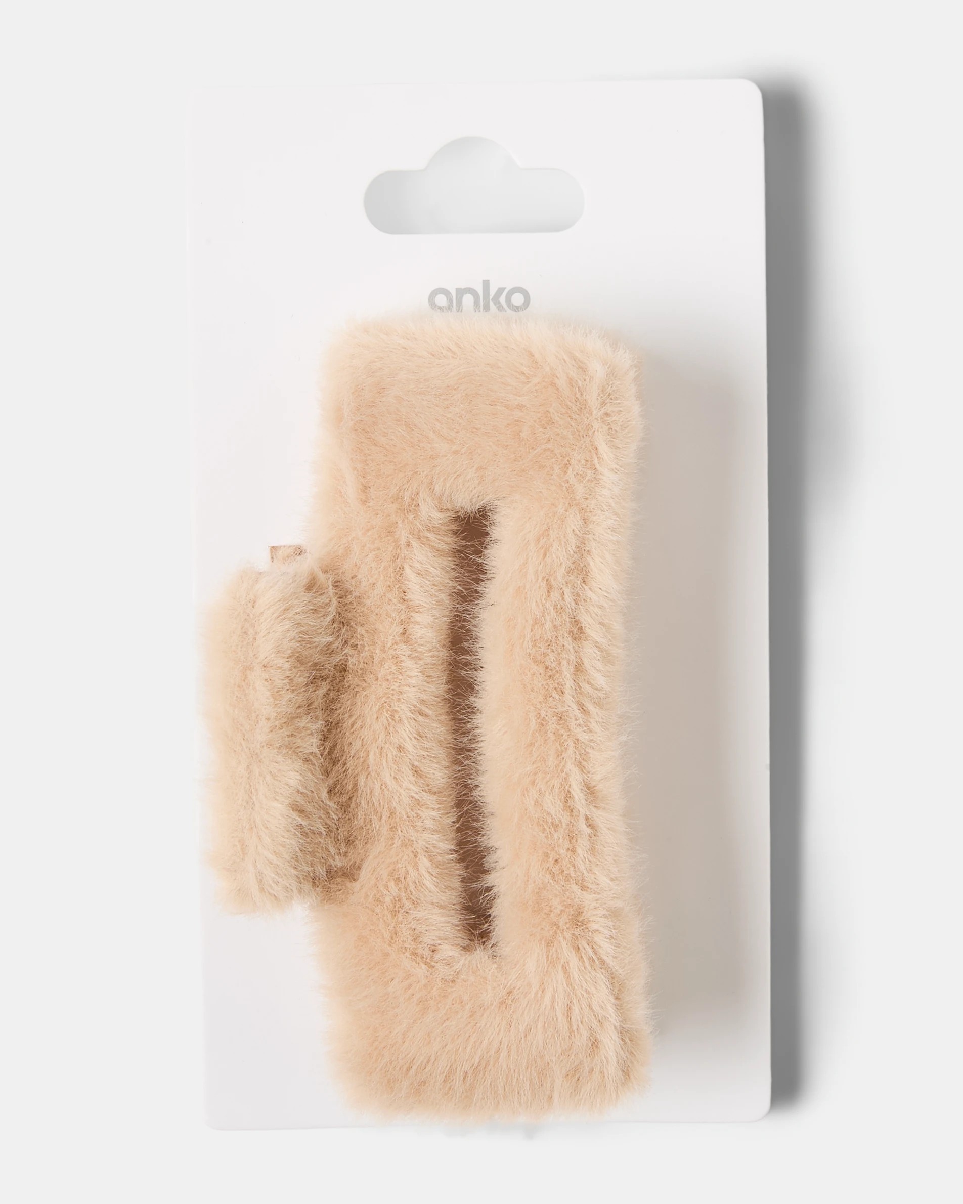 4 Brown Faux Fur Rectangle Claw Hair Clip, 4 of 4