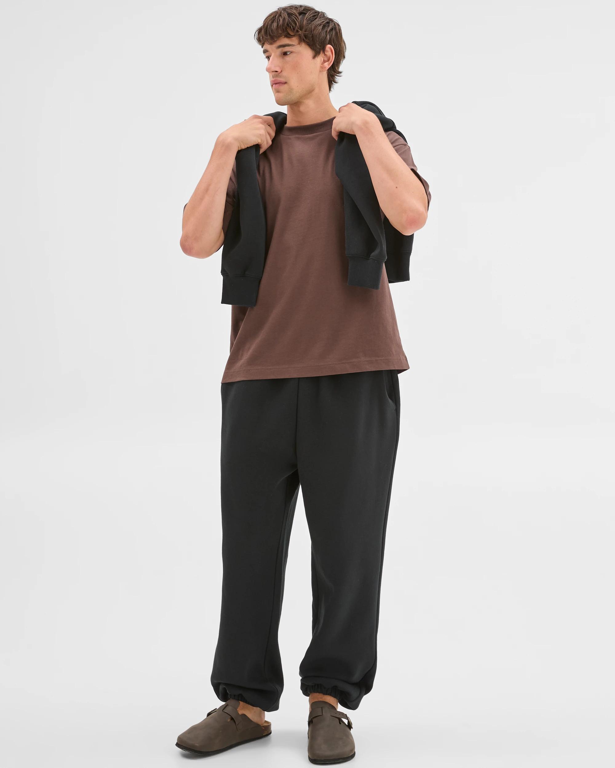 2 Commons Australian Cotton Blend Heavyweight Cuffed Trackpants BLACK, 2 of 6