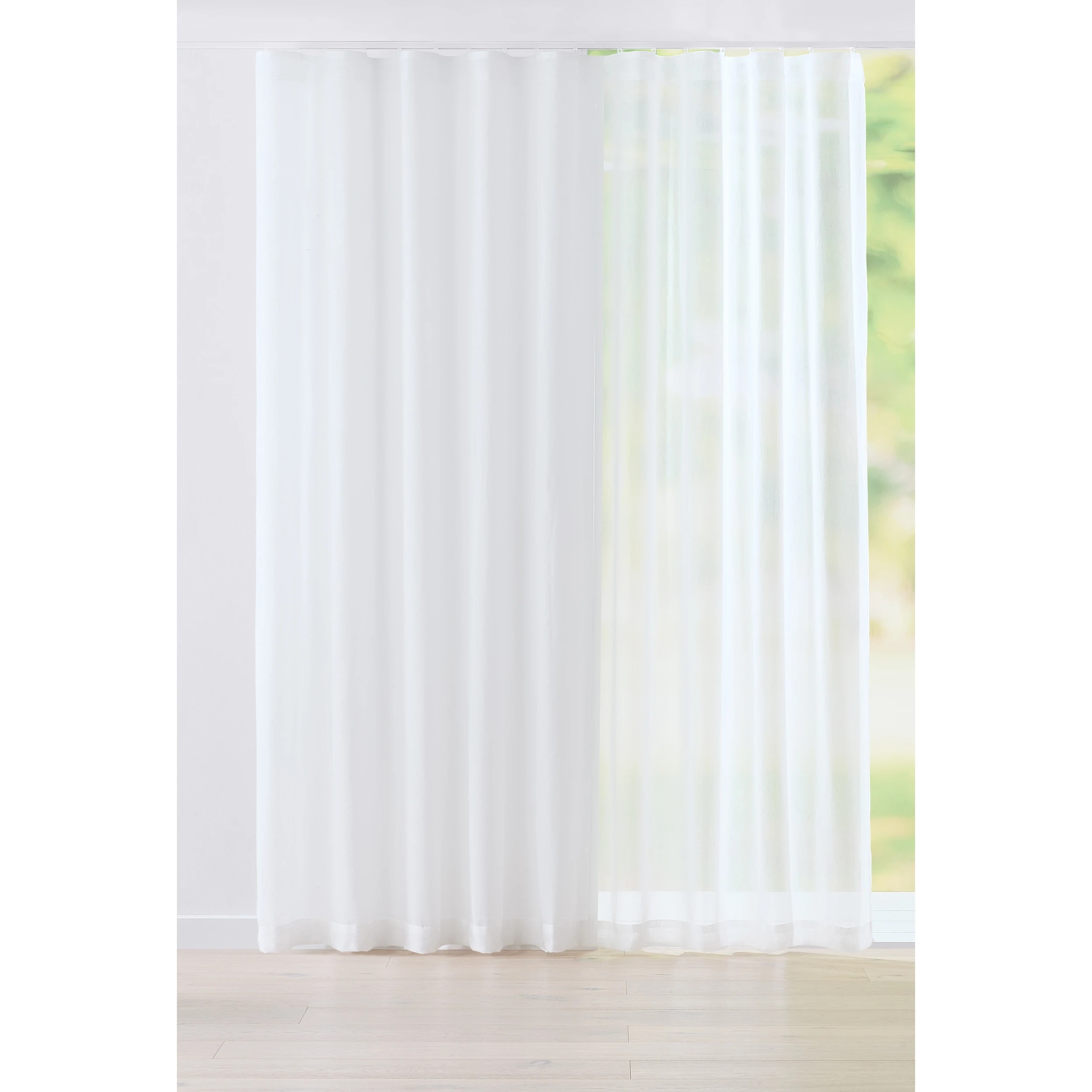 1 Sicily S-Fold Long & Wide Curtain - White - 485cm x 250cm, 1 of 5