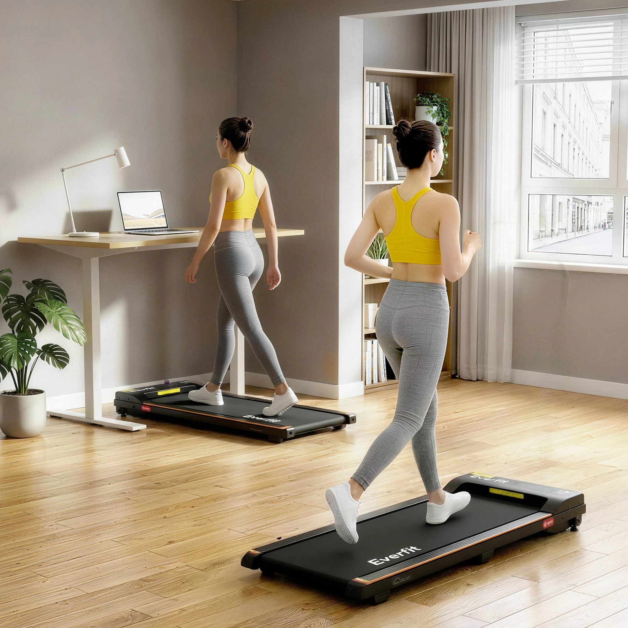 4 Everfit 3 in 1 Walking Pad Treadmill 12% Incline Under Desk Treadmills With 38cm Wide Belt, 4 of 9