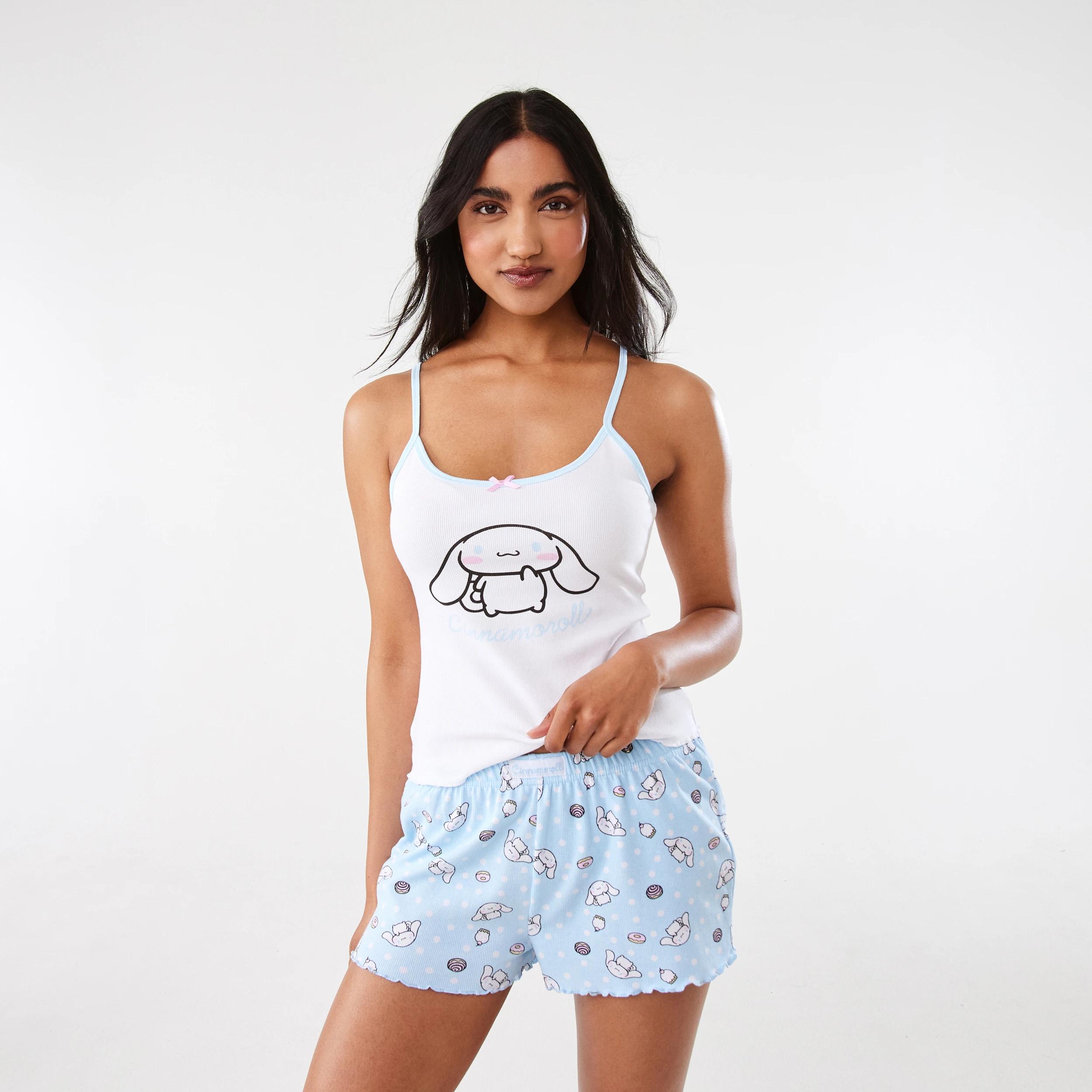 9 Cinnamoroll License Rib Cami and Shorts Pyjama Set CINNAMOROLL COOL SPRAY, 9 of 9