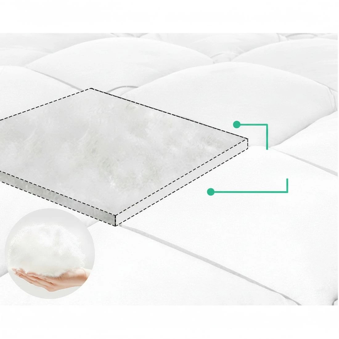 6 Giselle Bedding 400GSM Microfibre Bamboo Quilt King - King Bed - White, 6 of 8