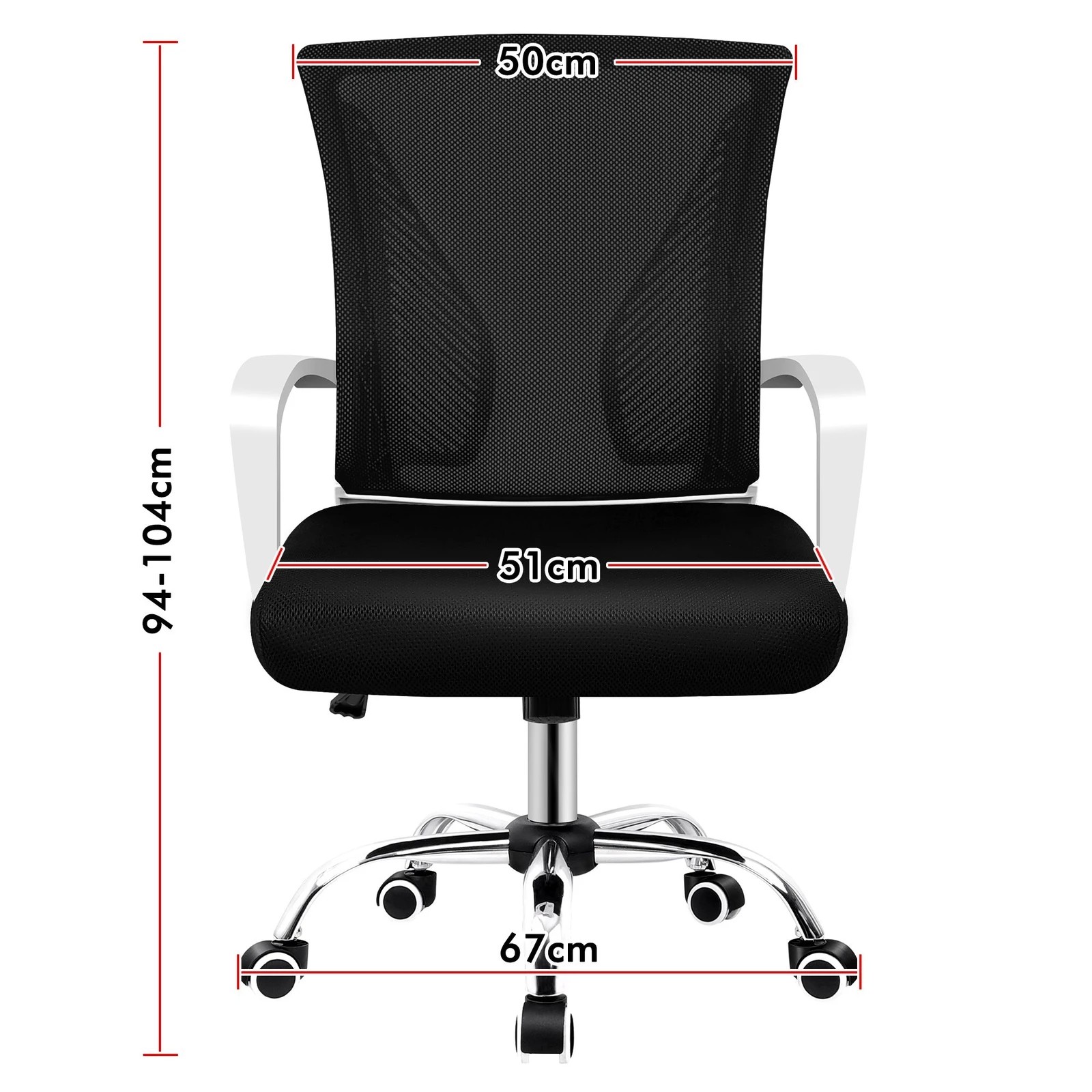 9 Alfordson Mesh Office Chair Executive Fabric Seat Gaming Racing Tilt Computer - Black, 9 of 10