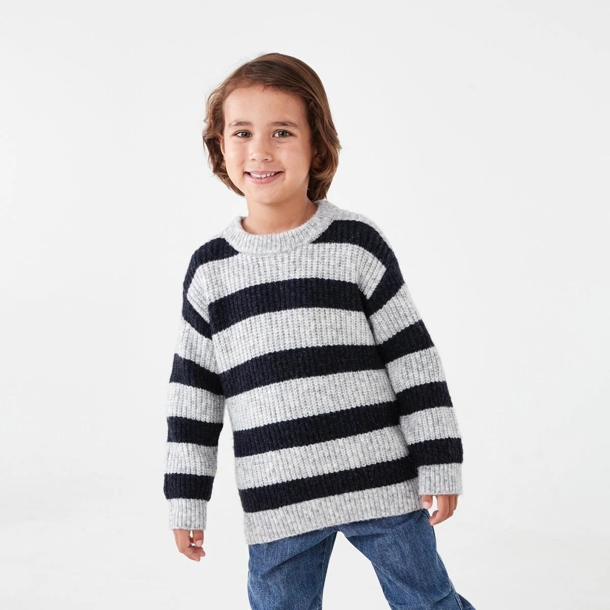 1 Stripe Crew Neck Top Nvy Stripe, 1 of 8