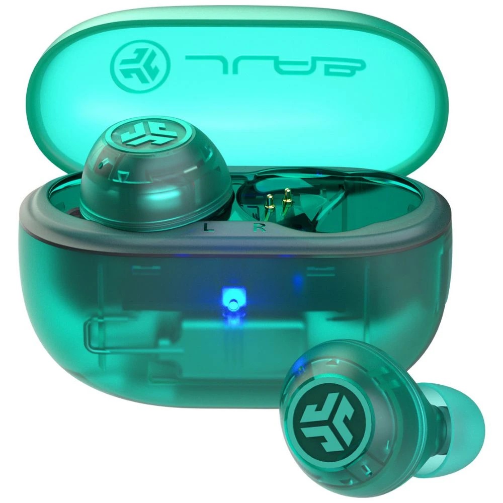 1 JLab Go Pop ANC True Wireless Earbuds Clear Teal, 1 of 7