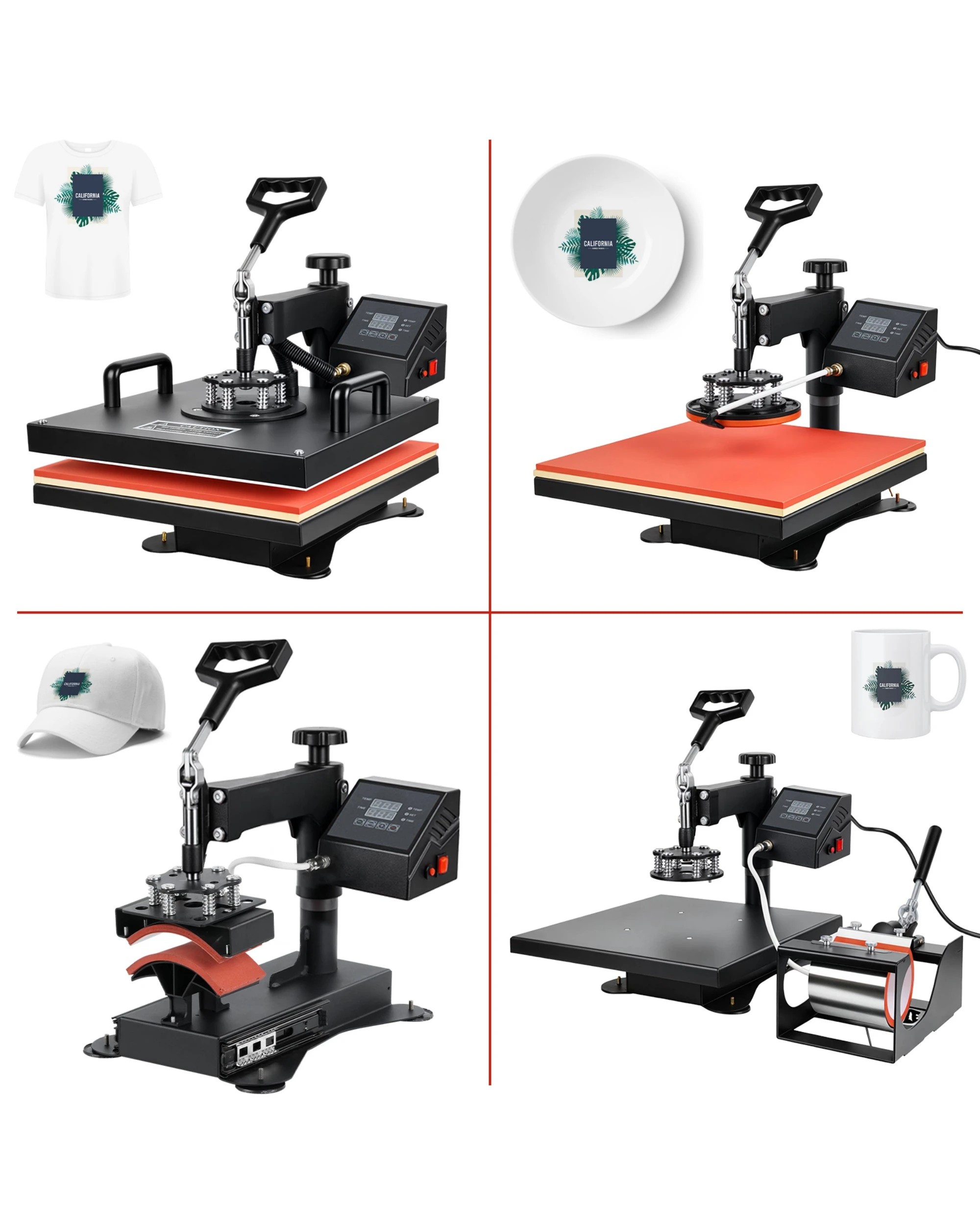 6 Advwin 5-in-1 Heat Press Machine 38 x 38cm 360°Rotatable - Black, 6 of 7