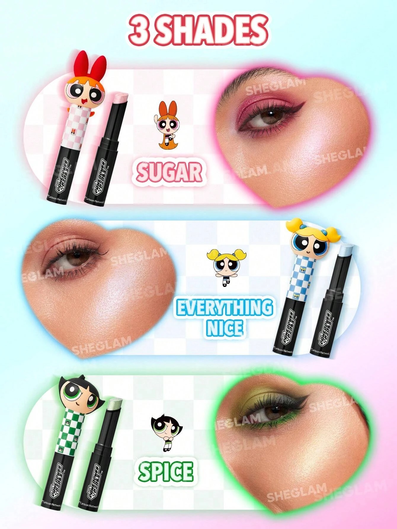 4 The Powerpuff Girls x SHEGLAM Power-Noia Shimmer Stick - Everything Nice, 4 of 6