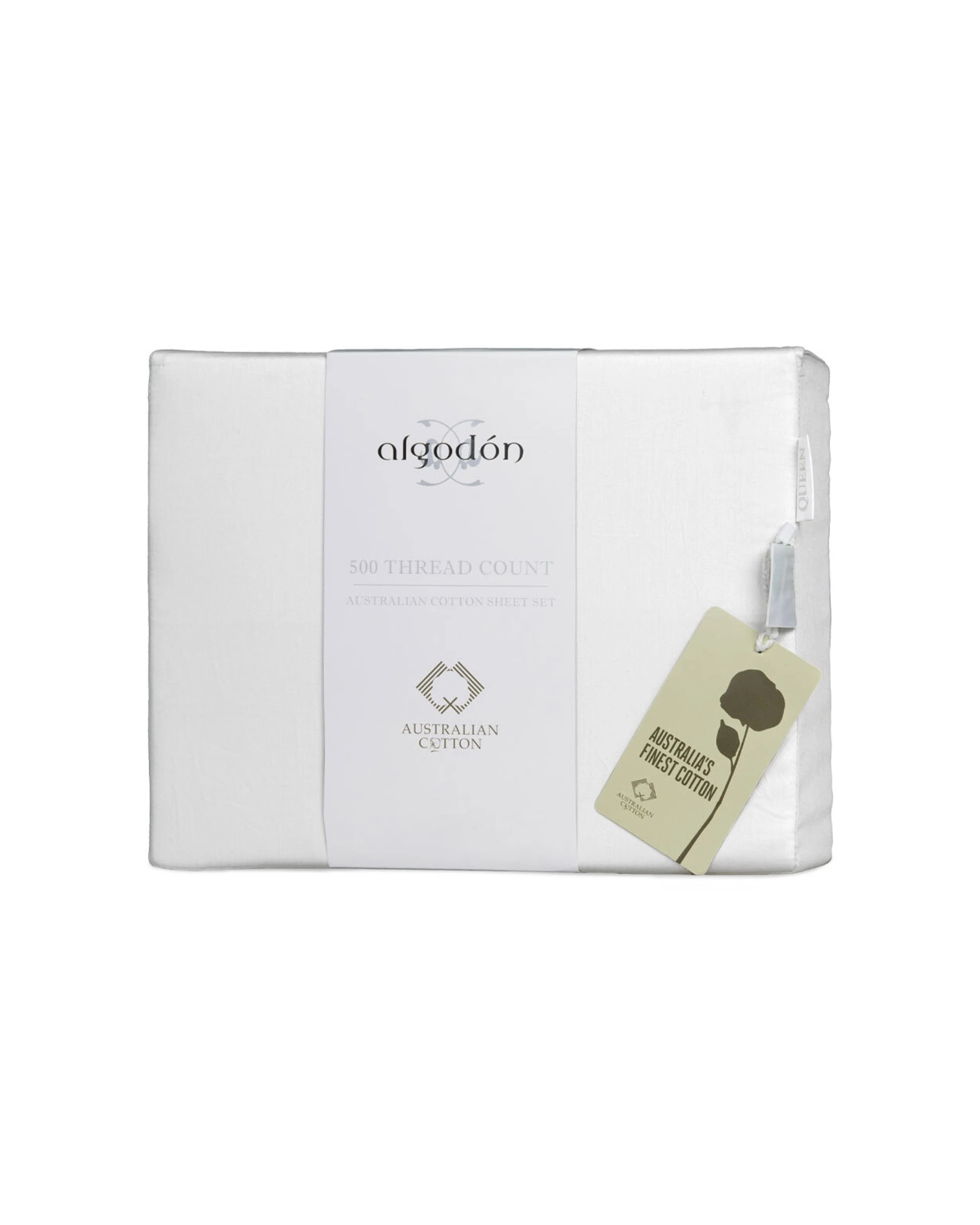 1 Algodon 500 Thread Count Australian Cotton Bed Sheet Set - King Bed - White, 1 of 1