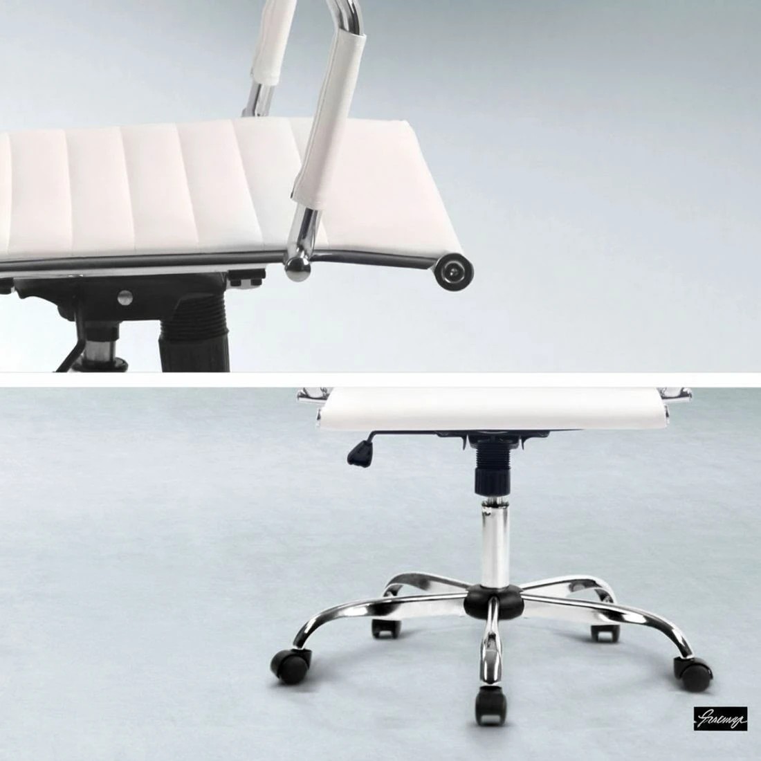 5 Artiss Office Chair Conference Chairs PU Leather High Back - White, 5 of 5