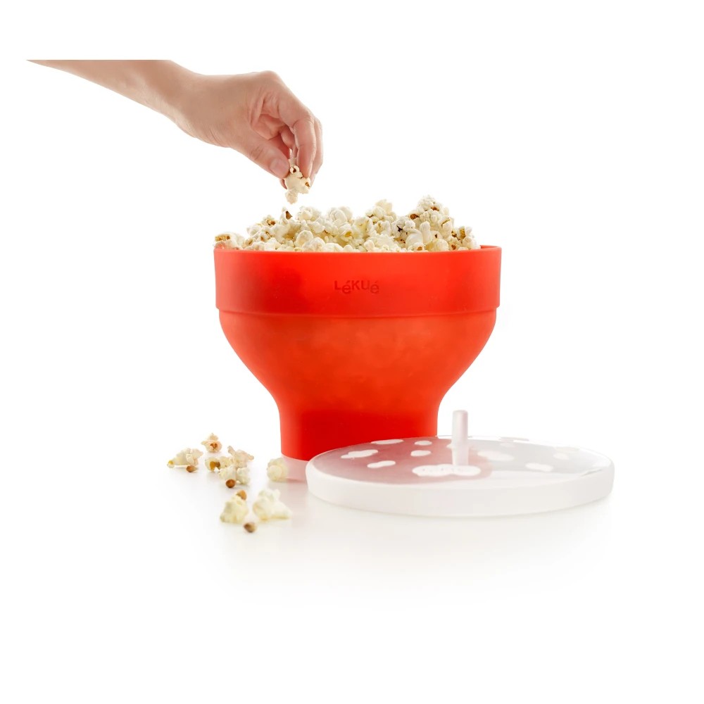 2 Lekue 2.8L Microwave Popcorn Maker - Red, 2 of 3