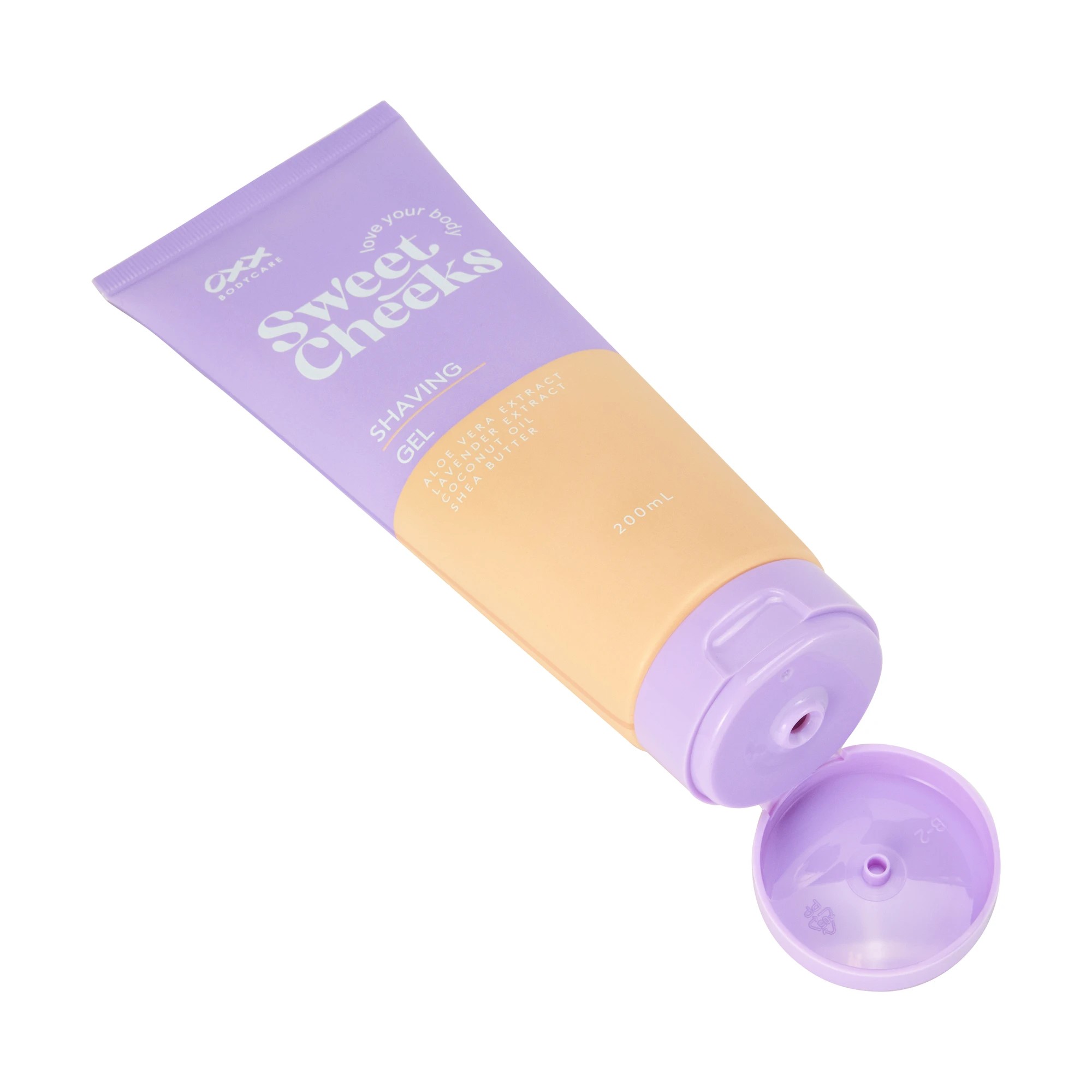 2 OXX Bodycare Sweet Cheeks Shaving Gel 200ml - Aloe Vera Extract, Lavender Extract, Coconut Oil and Shea Butter, 2 of 4