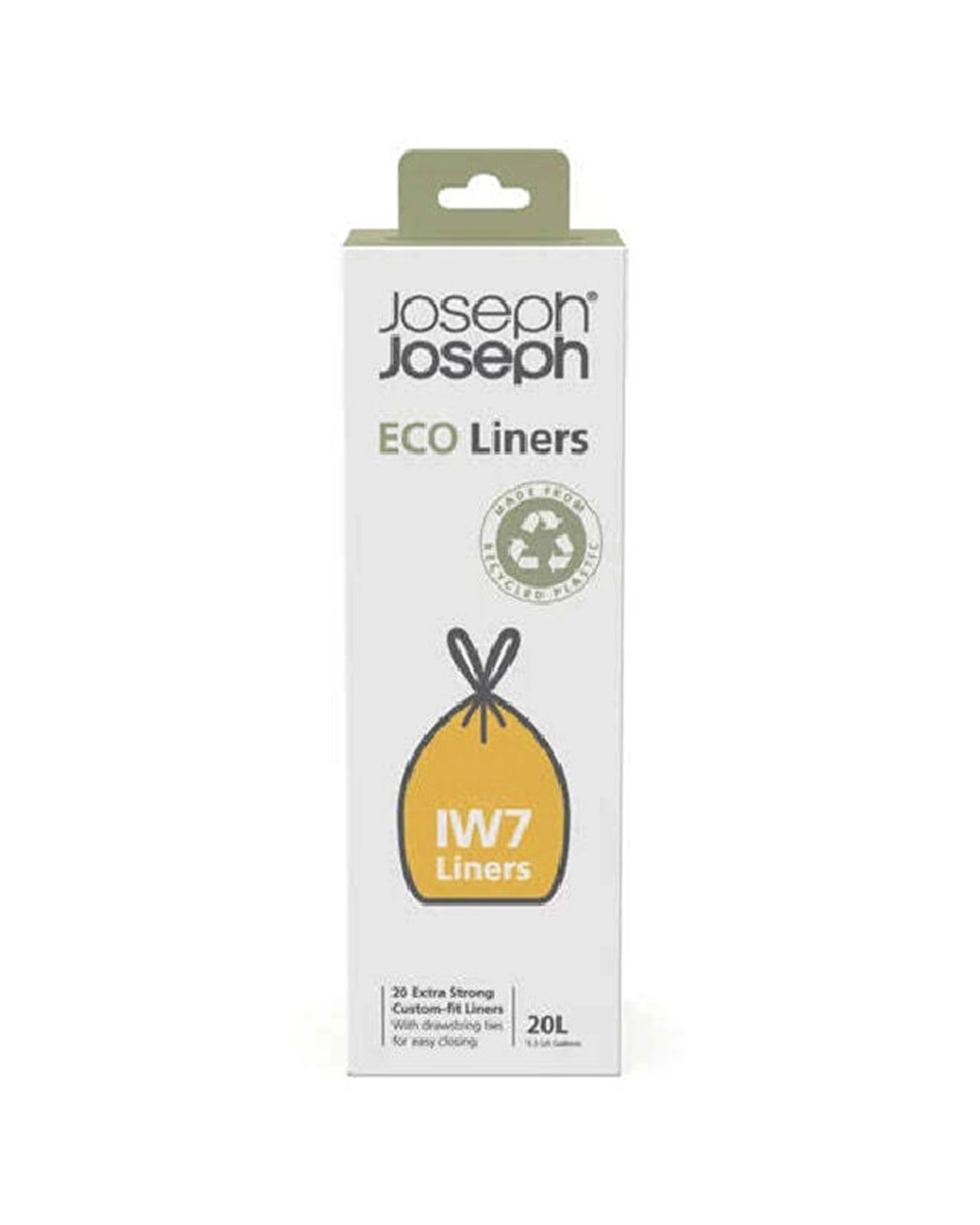 2 Joseph Joseph 2x20pc IW7 Eco Liners 20L Plastic Bag Extra Strong Draw - Clear, 2 of 4